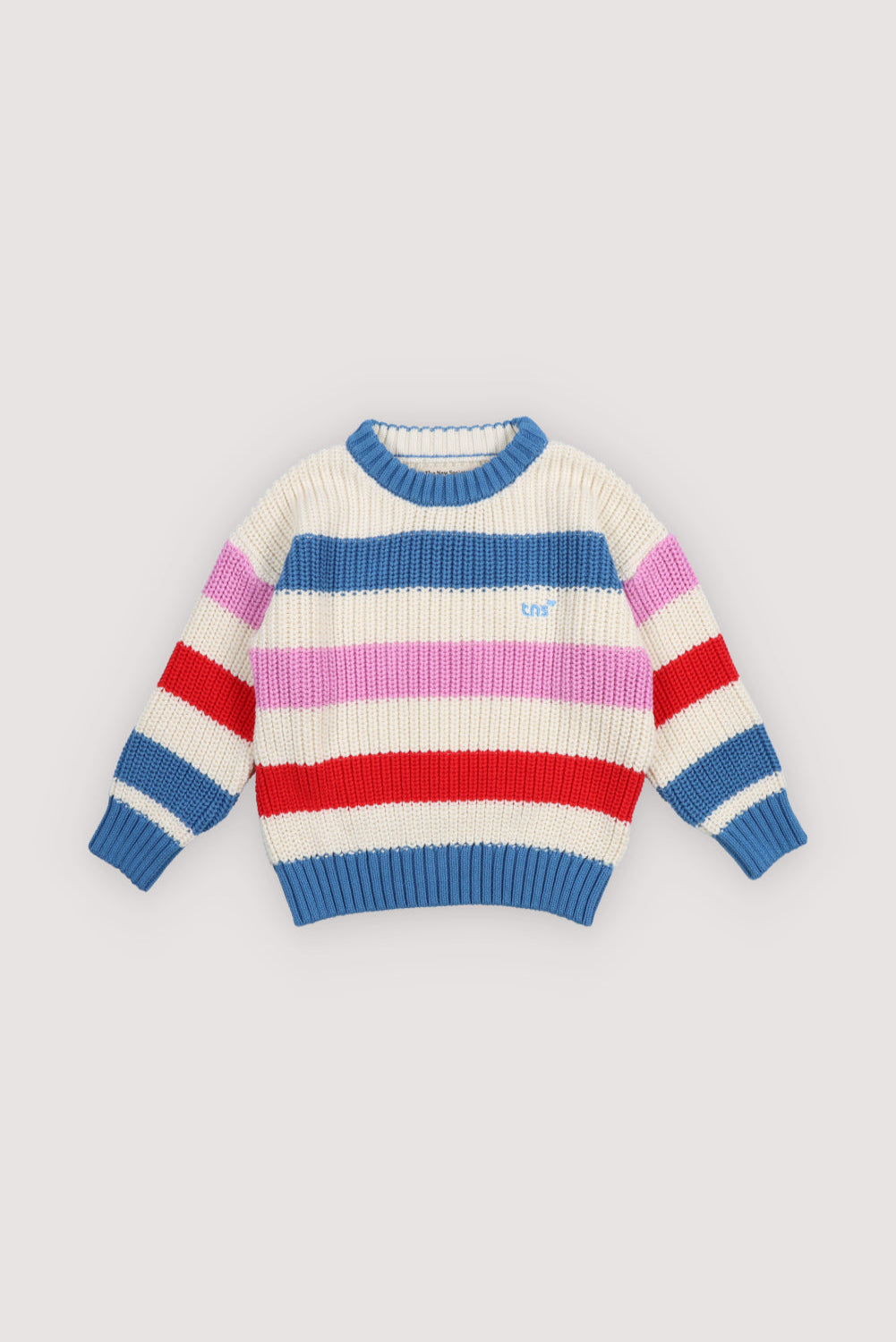 Our classic striped cotton knit featuring fresh summery colors and a charming embroidered logo detail on the chest
