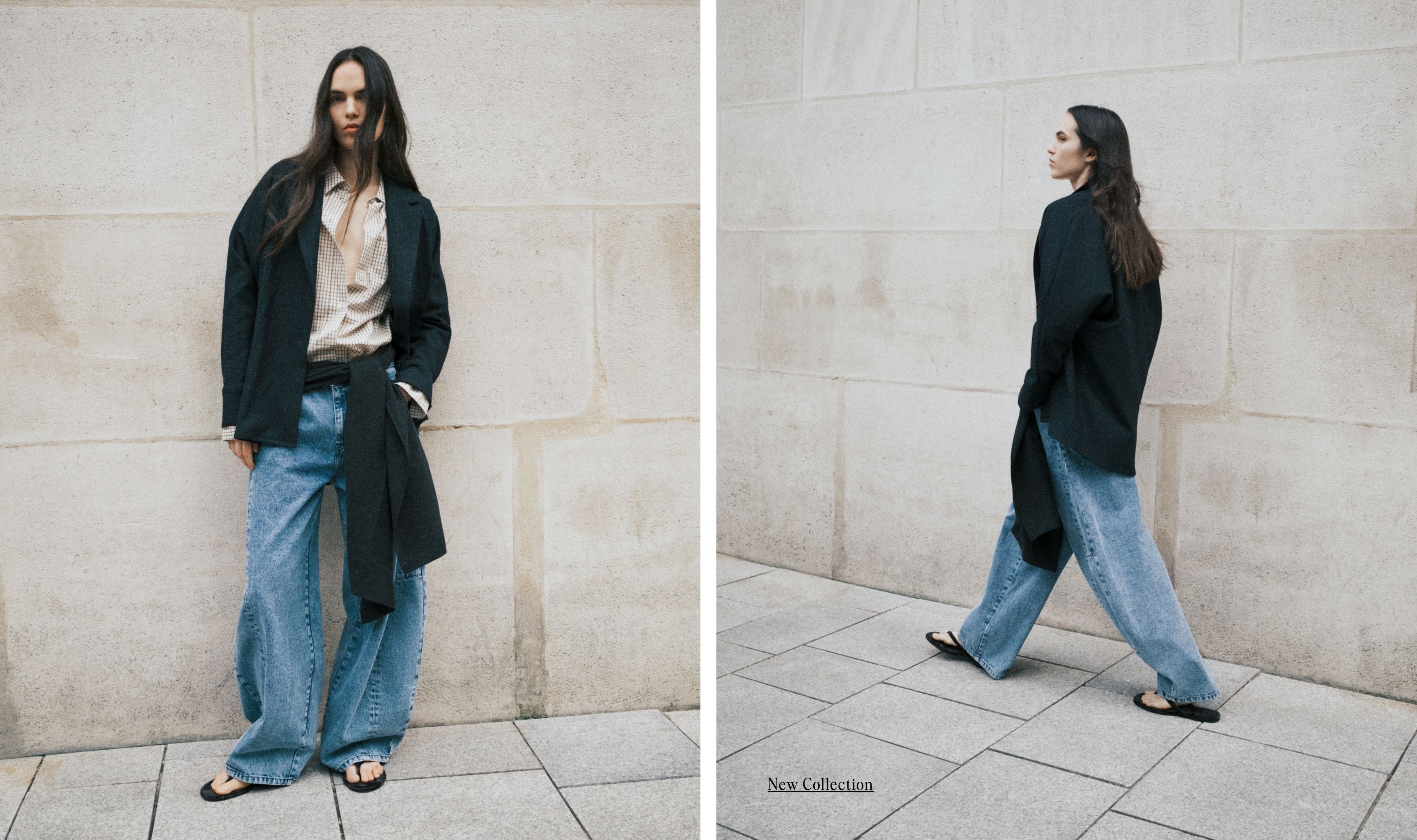 A woman dressed in pieces from the Campalà Woman AW26 collection, captured in a calm, natural setting. The image highlights understated elegance, contemporary silhouettes, and carefully crafted details, reflecting the warmth and sophistication of the season.