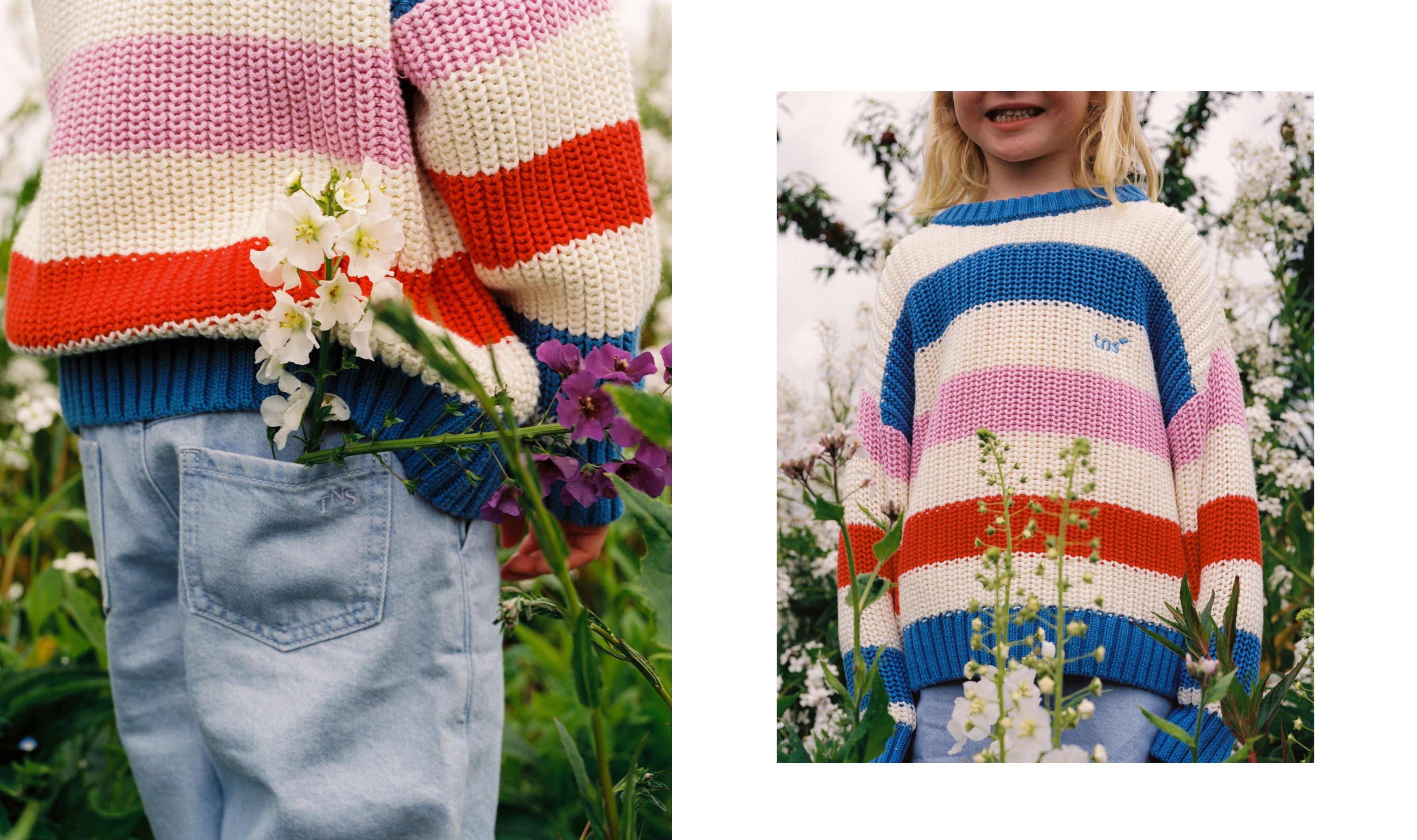 Our classic striped cotton knit featuring fresh summery colors and a charming embroidered logo detail on the chest. Soft and lightweight, it’s a timeless piece designed for effortless everyday looks.