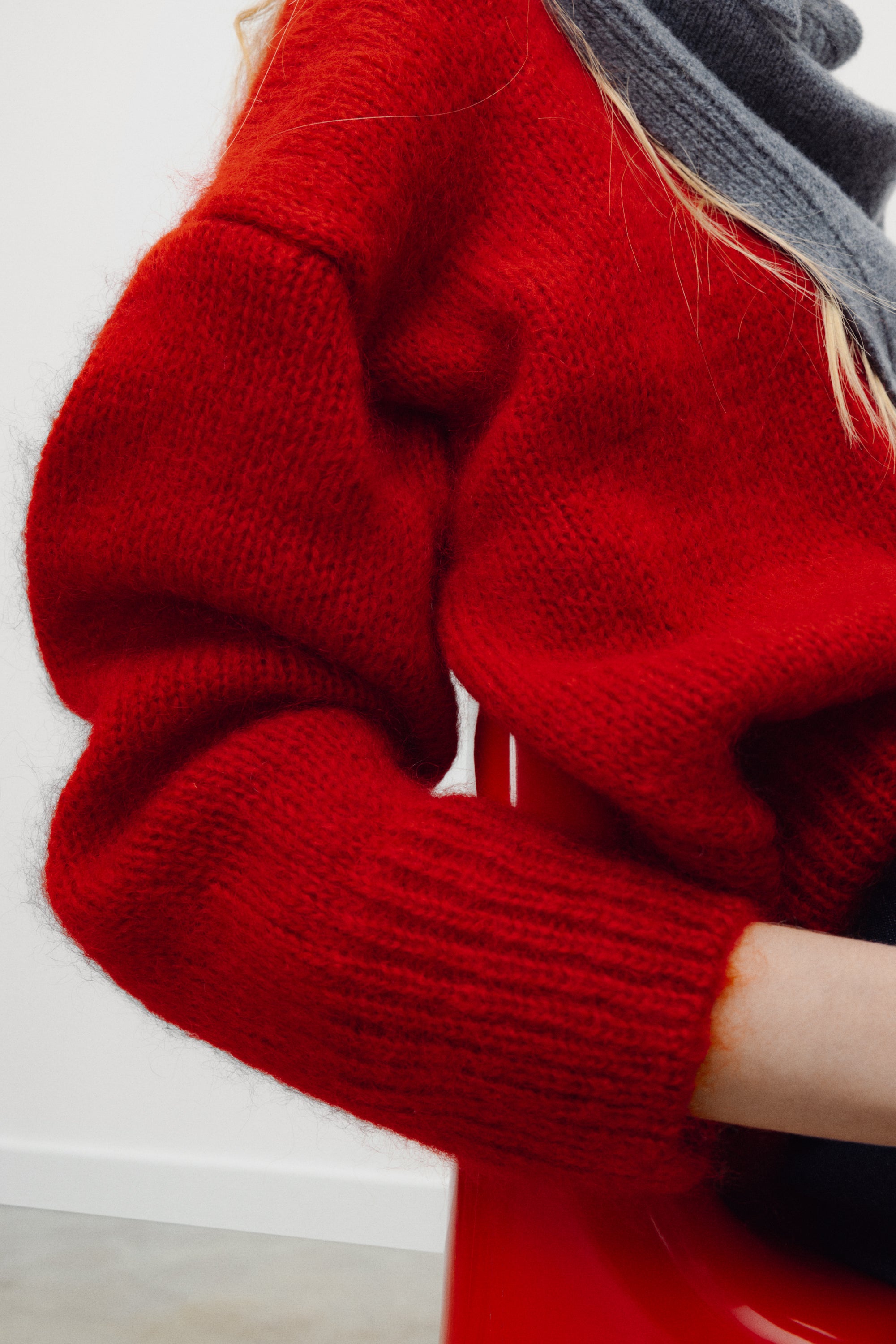 Gemütlicher Damenpullover in chinesischem Rot