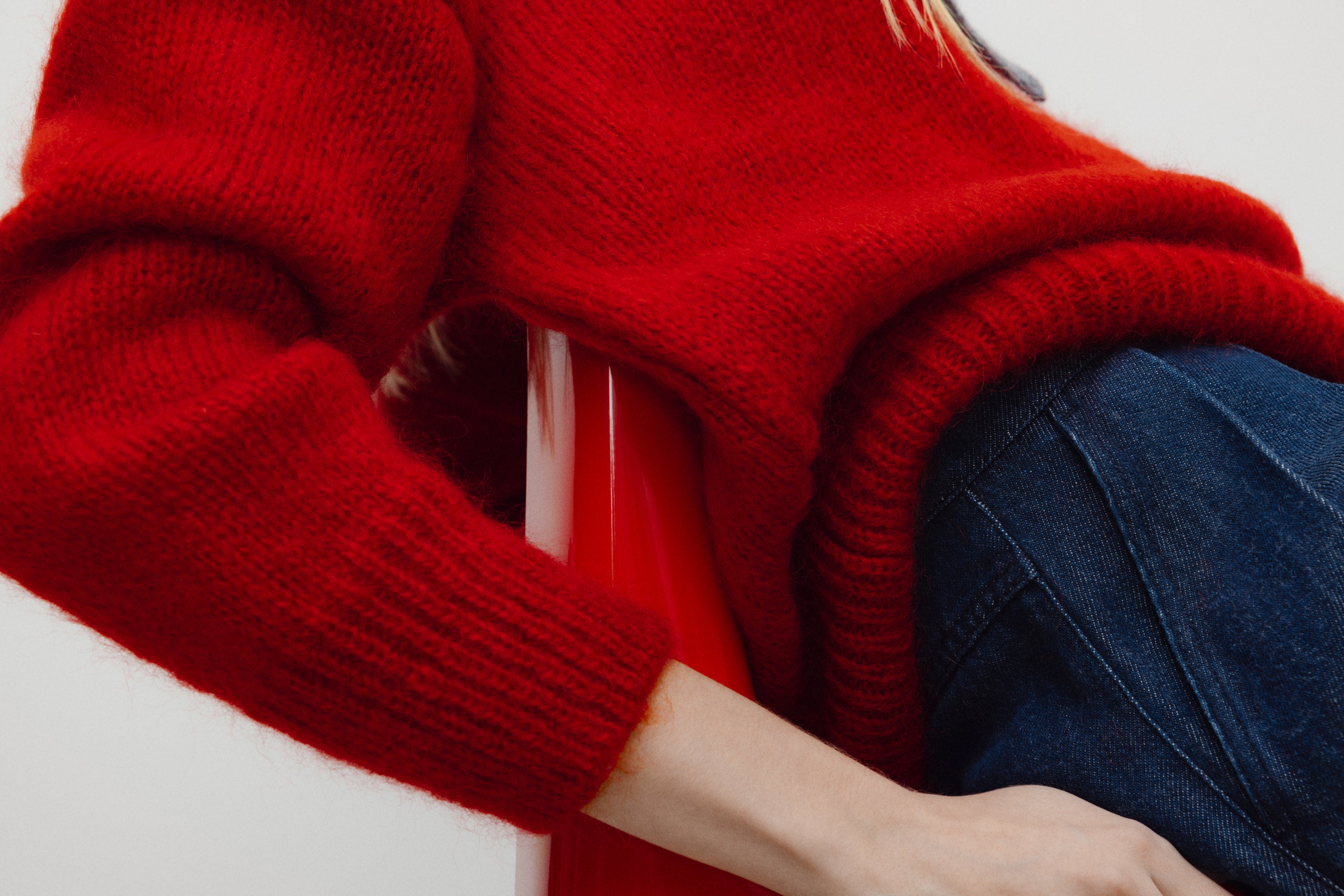 Gemütlicher Damenpullover in chinesischem Rot