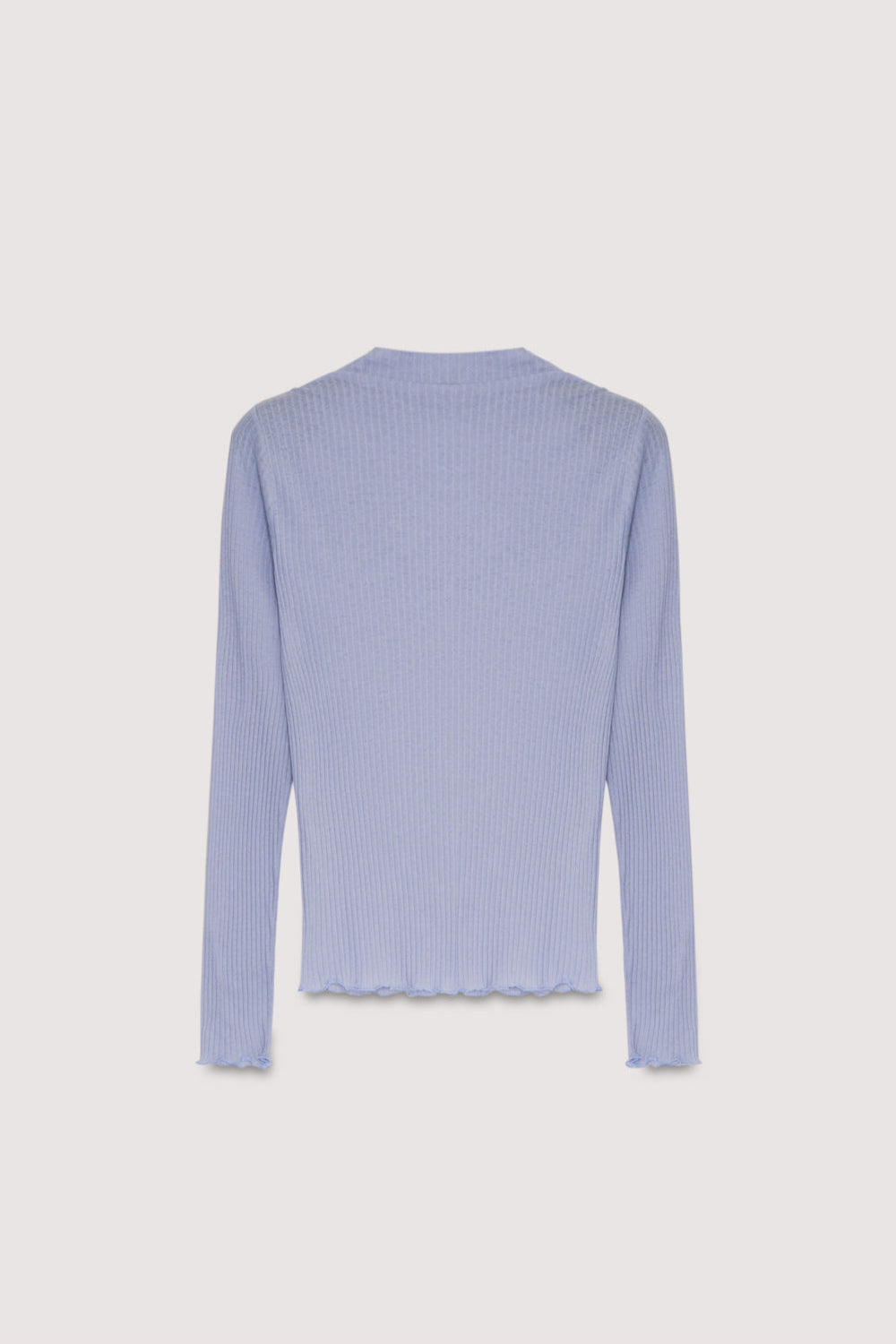 Slim ribbed cotton t-shirt with a high neck.