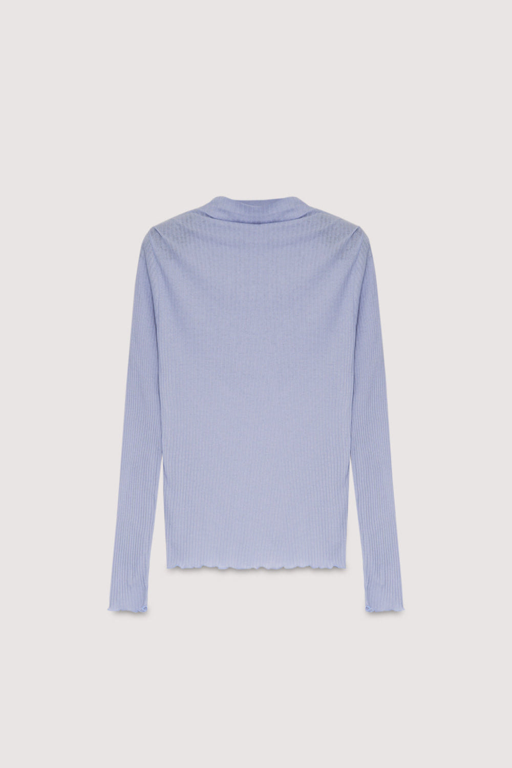 Slim ribbed cotton t-shirt with a high neck.