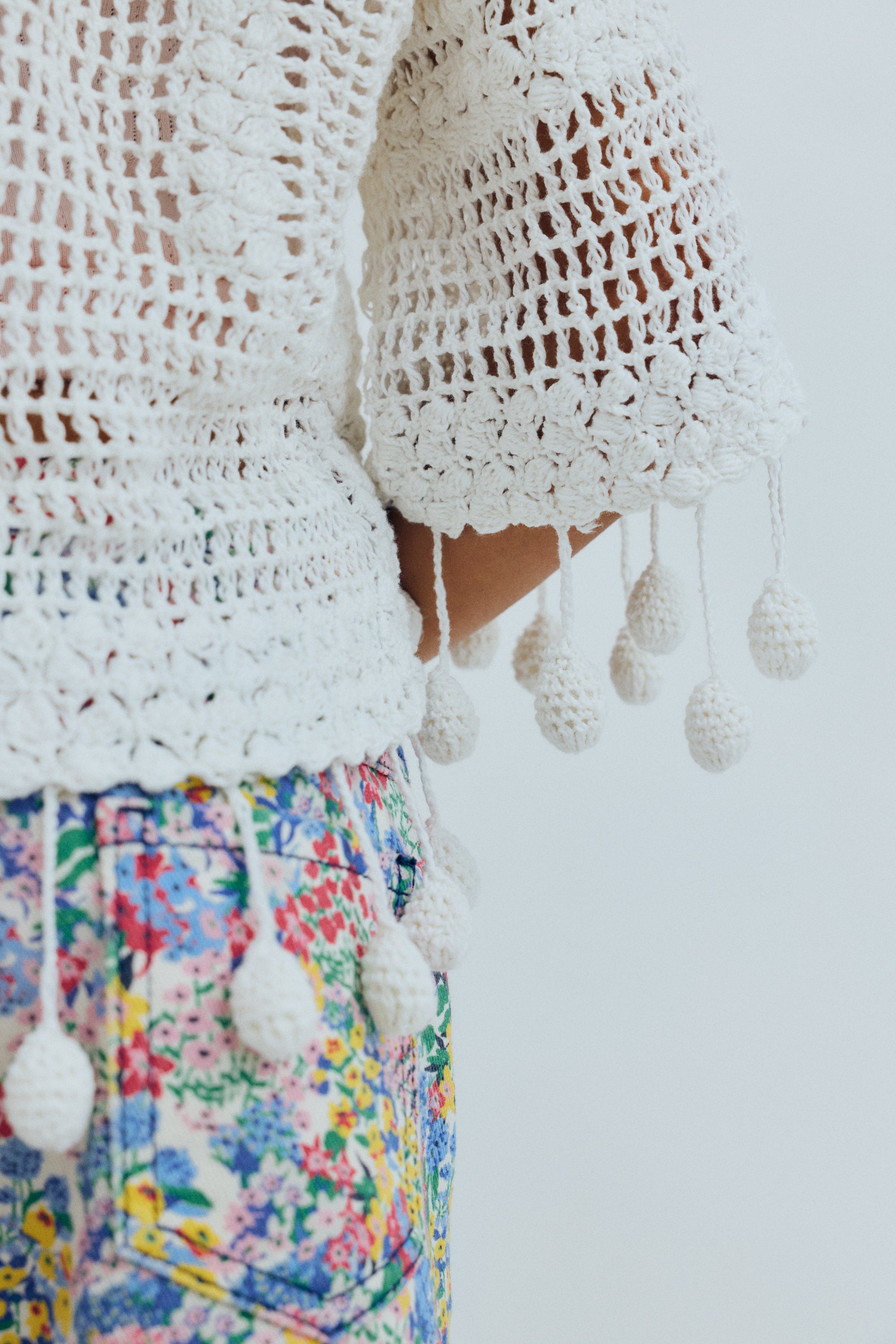 Handmade cotton crochet top crafted from 100% cotton, featuring a beautiful textured crochet design that highlights its artisanal character