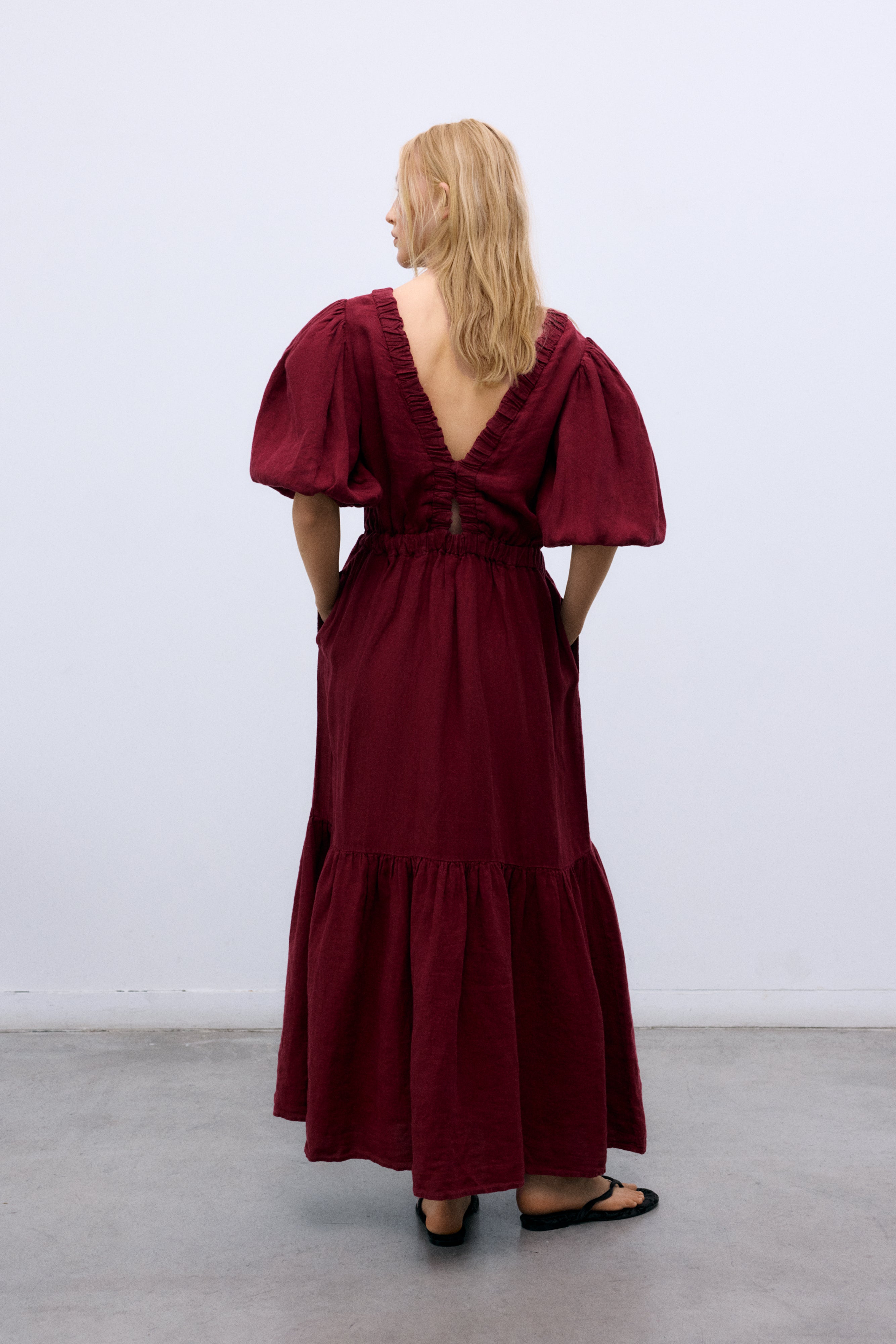 Aloe Woman Dress Crimson Wine