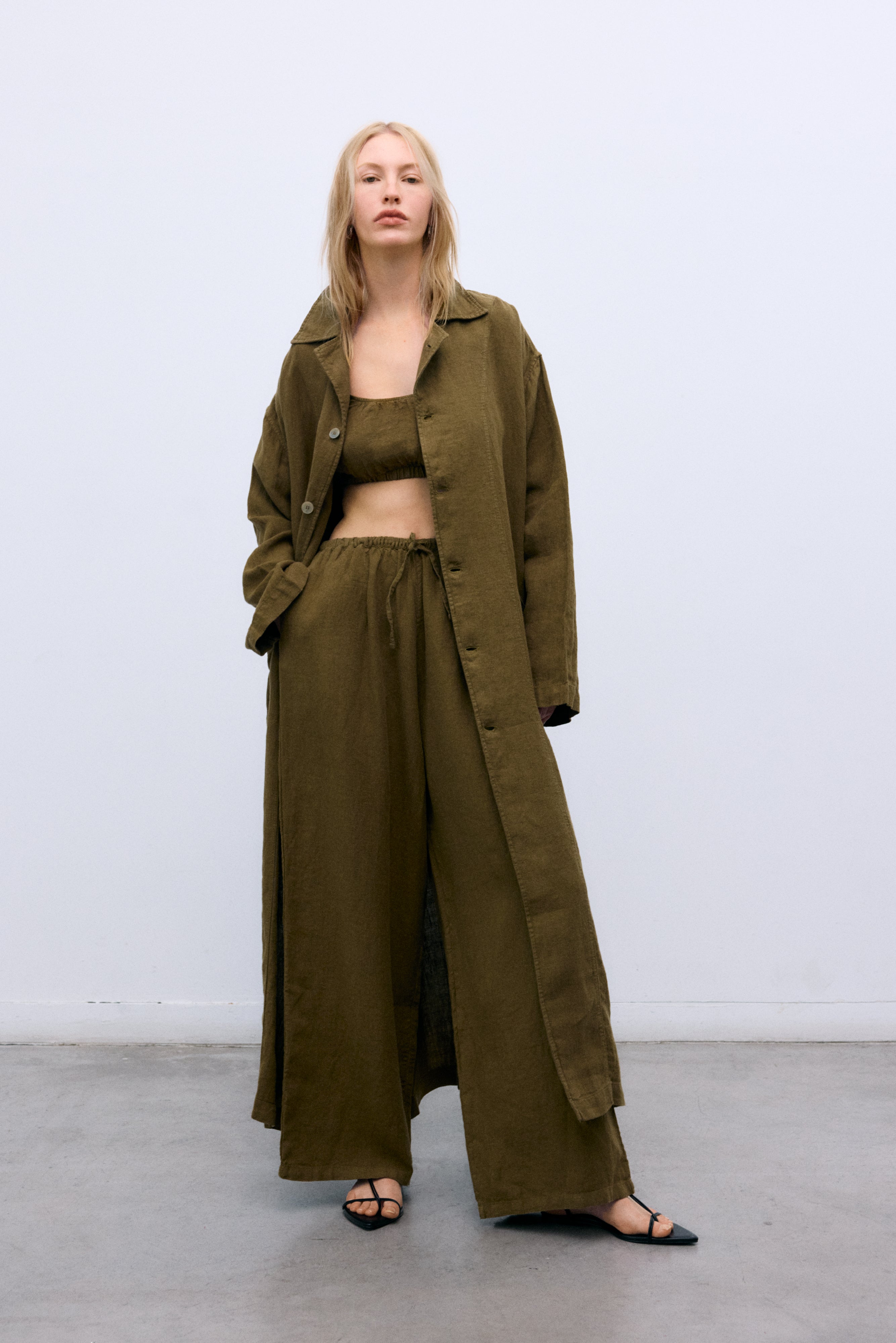 Melissa Woman Pant Palazzo Earthy Olive