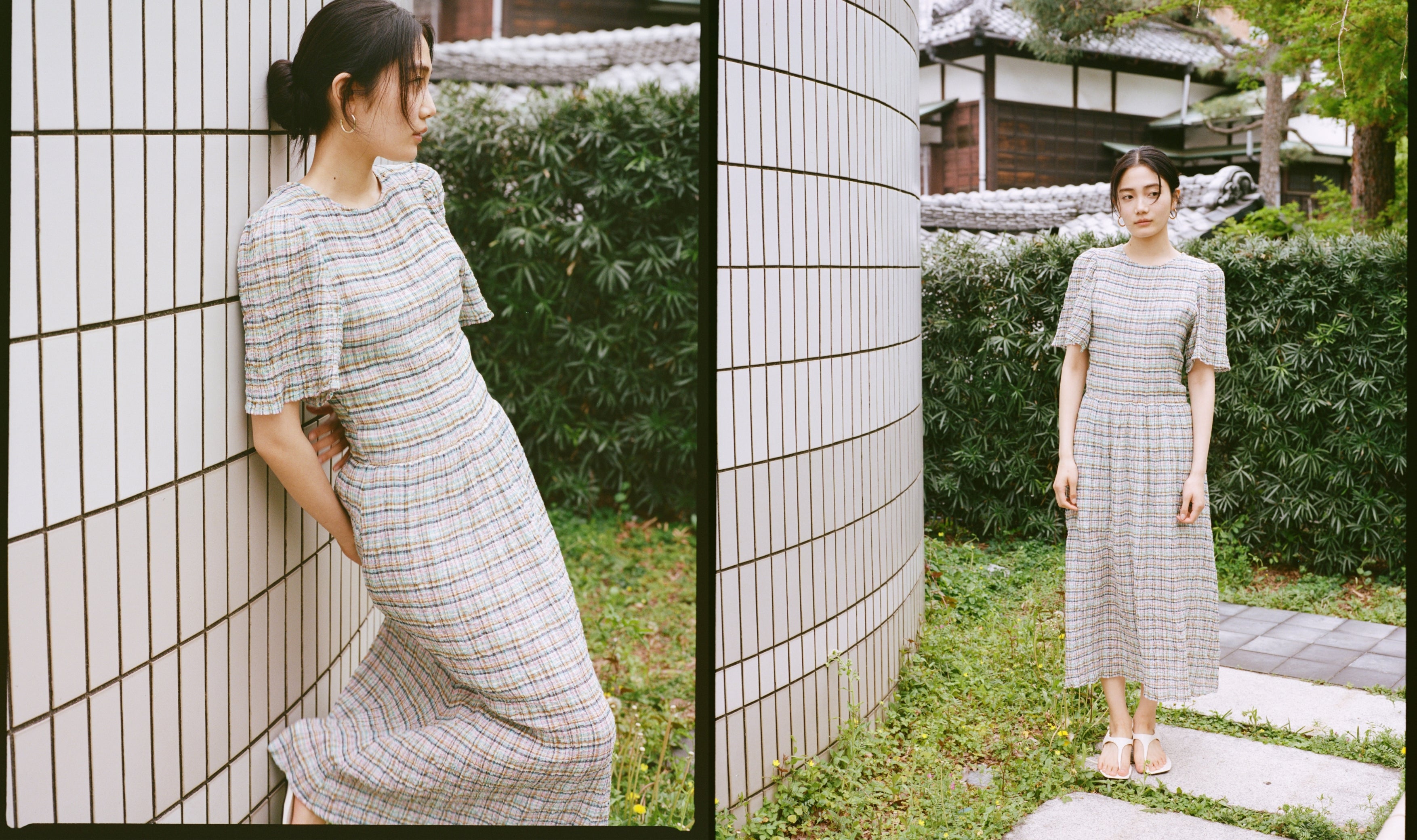 The Zinnia Woman Dress in the Zinnia Check pattern combines modern style with a timeless checkered design. This dress is crafted to bring both comfort and elegance, making it ideal for various occasions