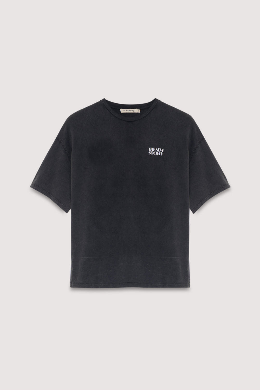 This cotton T-shirt in washed grey features a subtle brand print on the chest for a clean, everyday look.