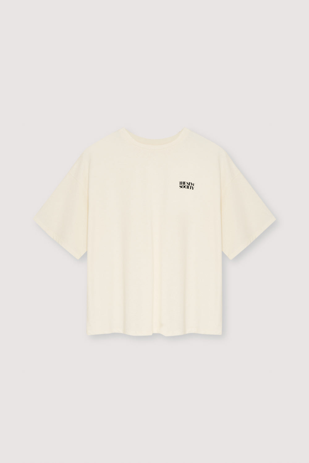 This cotton T-shirt in white features a subtle brand print on the chest for a clean, everyday look. The New Society . Woman Collecion AW25.