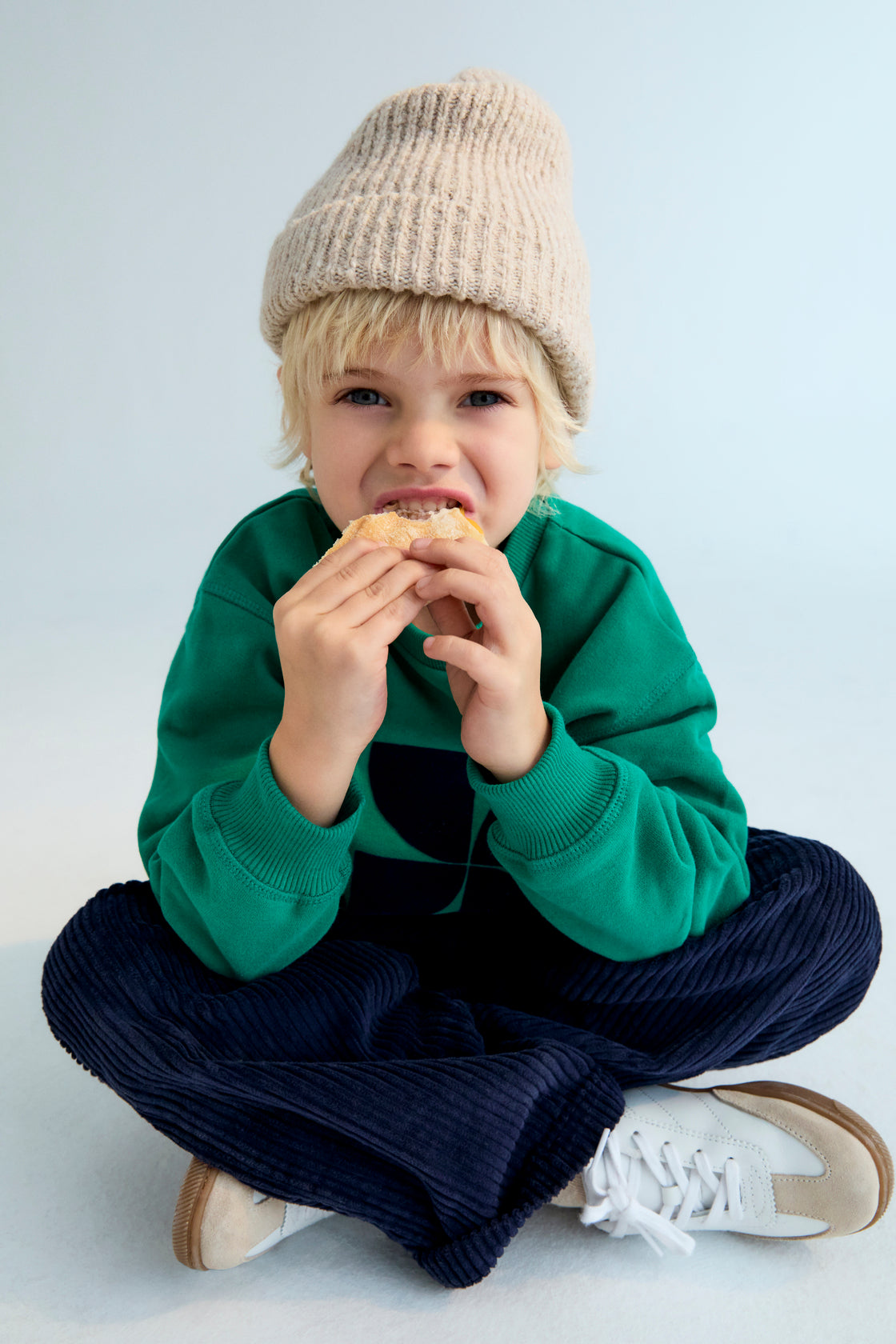 Rib knit wool beanie, perfect for pairing with the matching sweater.