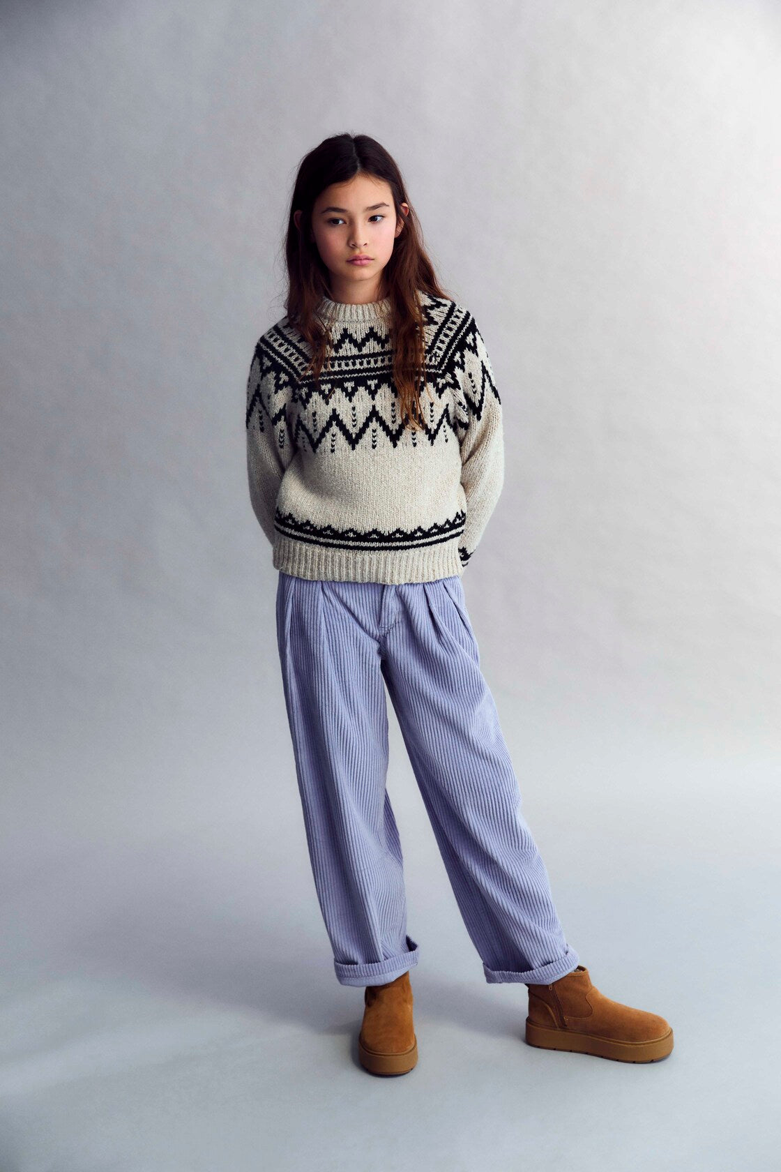 Our classic wide-leg corduroy pant with front double-pleat detailing.