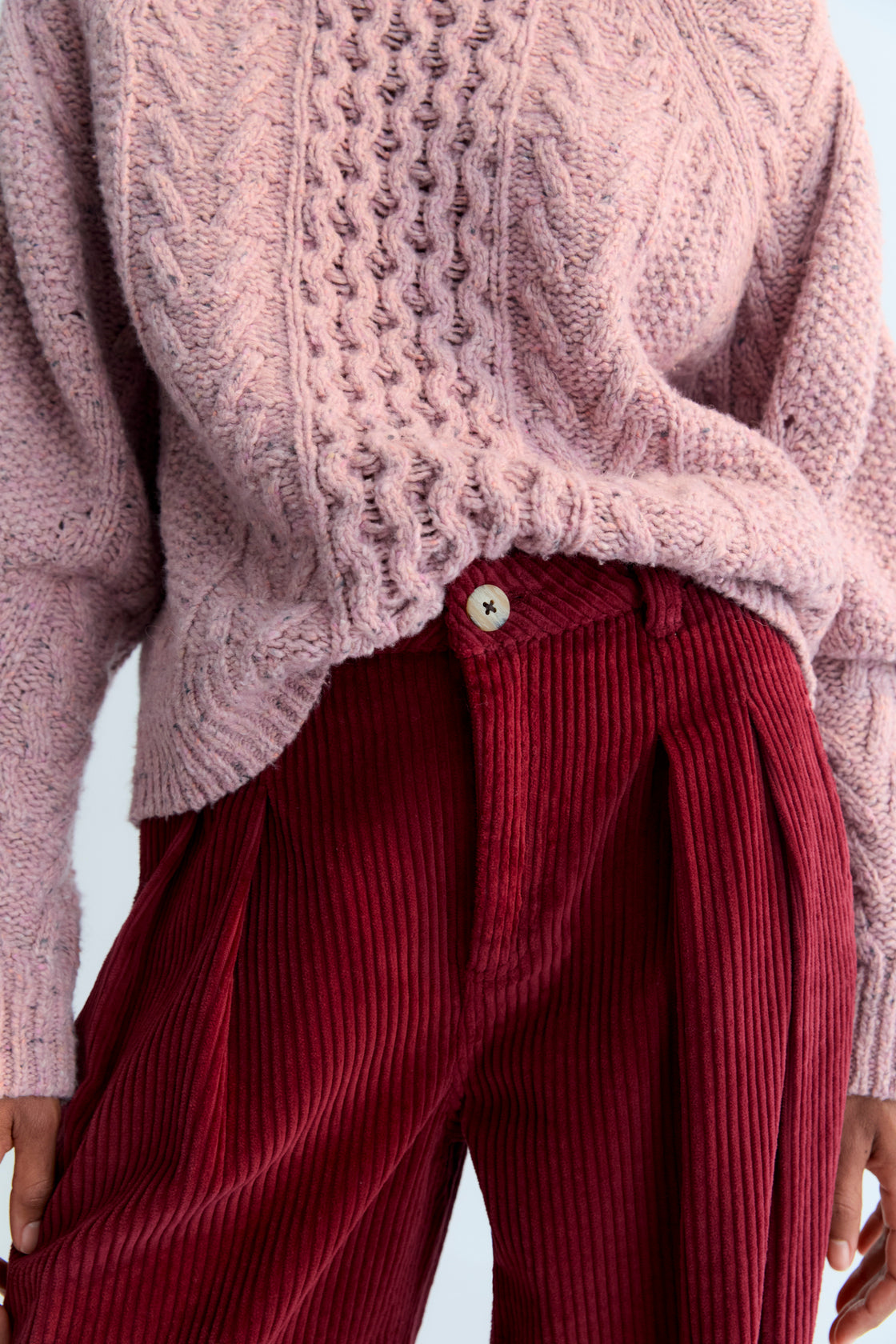 Our classic wide-leg corduroy pant with front double-pleat detailing.