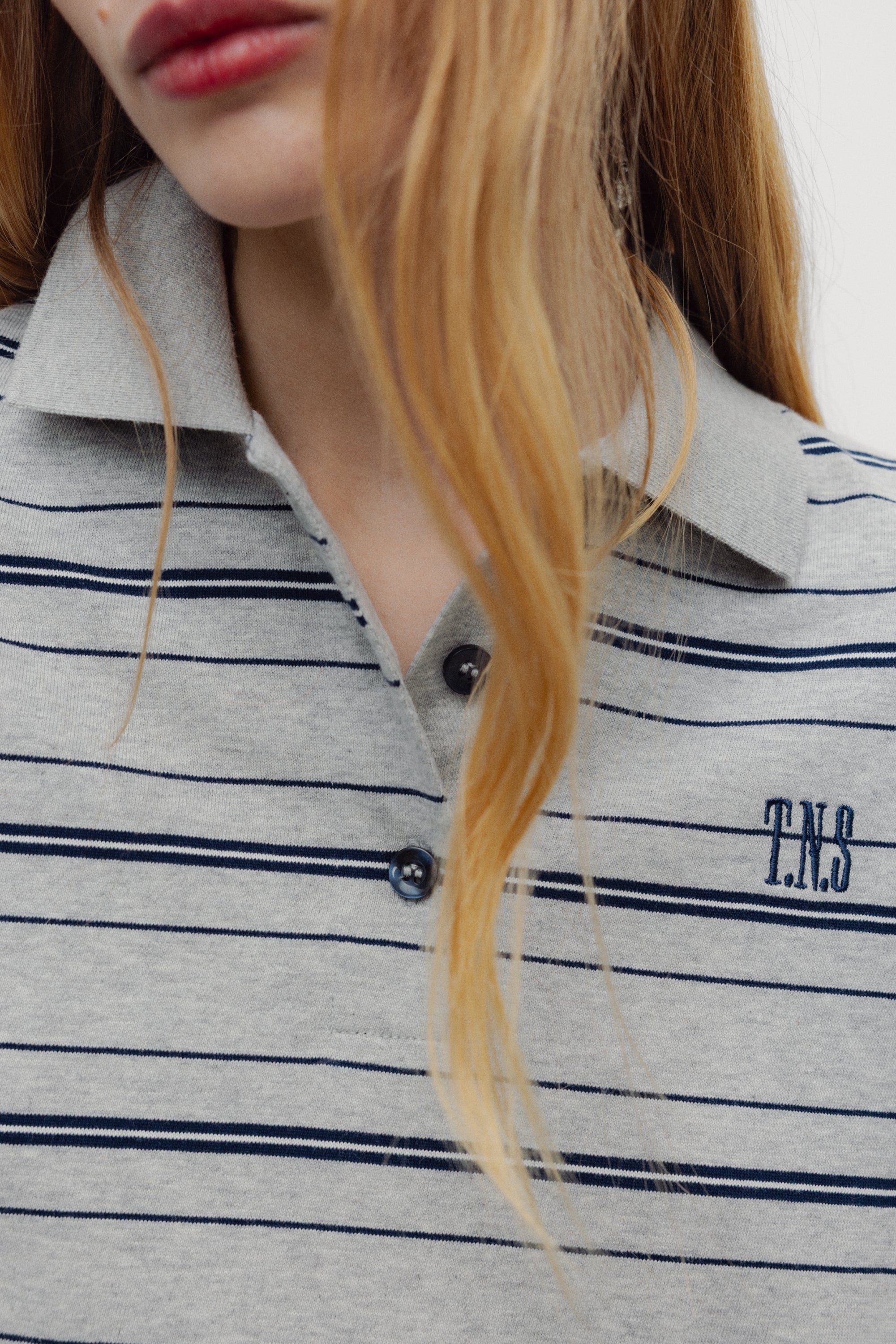 Polo Femme Ona Rayure Iris Noir