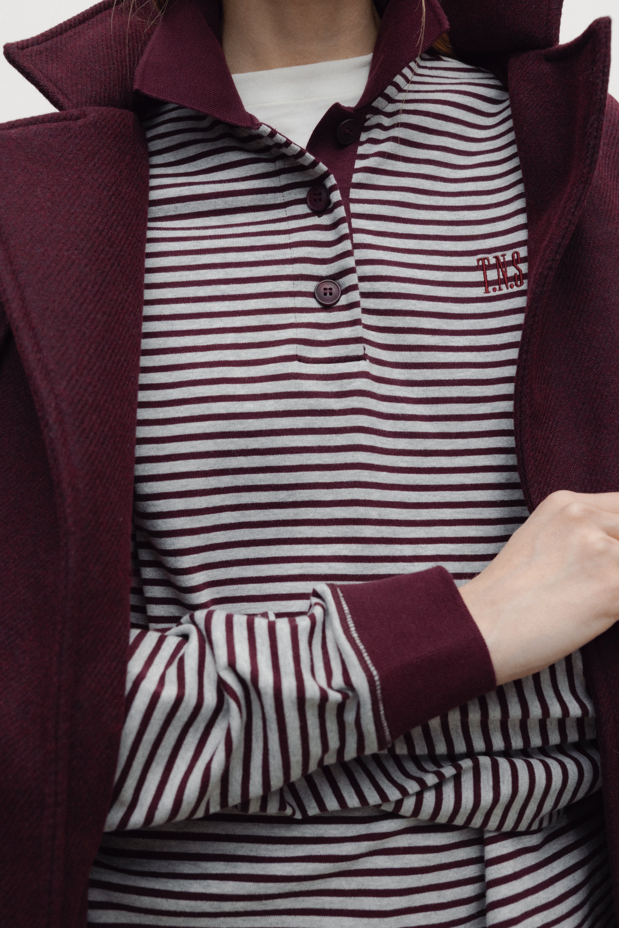 Ona Woman Polo Winetesting Stripe