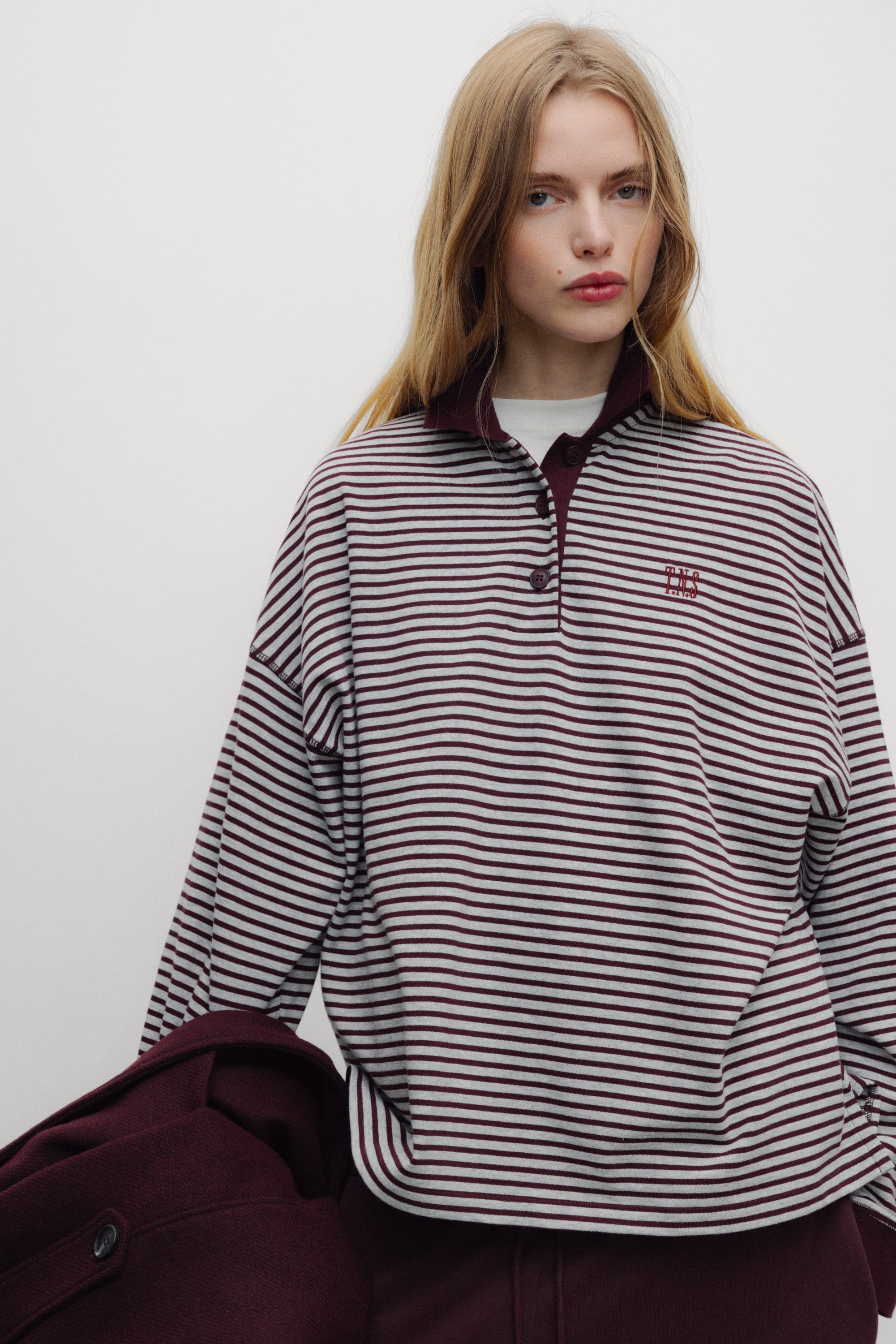 Ona Woman Polo Winetesting Stripe