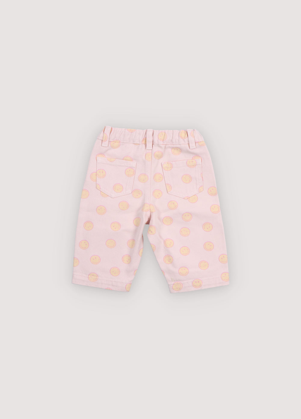 Denim pants&nbsp;featuring a fun SmileyWorld® print and a comfortable elastic waistband for an easy, playful fit.