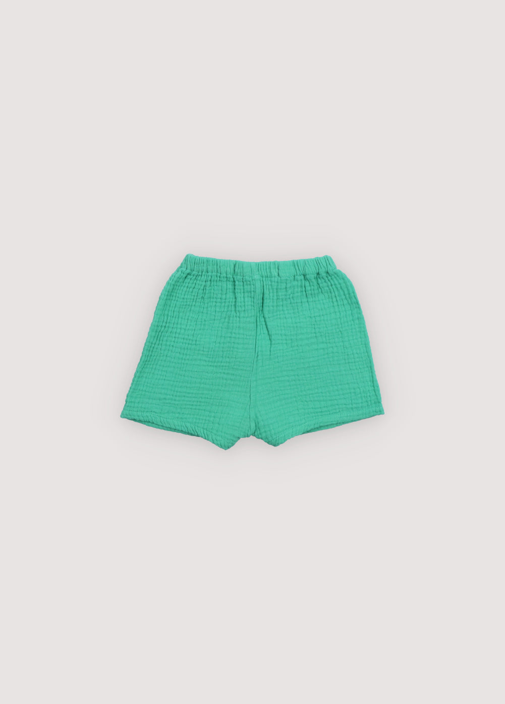 Spyros Baby Short in 100% cotton muslin fabric in our jade color. TNS Kids embroidery to match. Spring Summer Collection. The New Society.