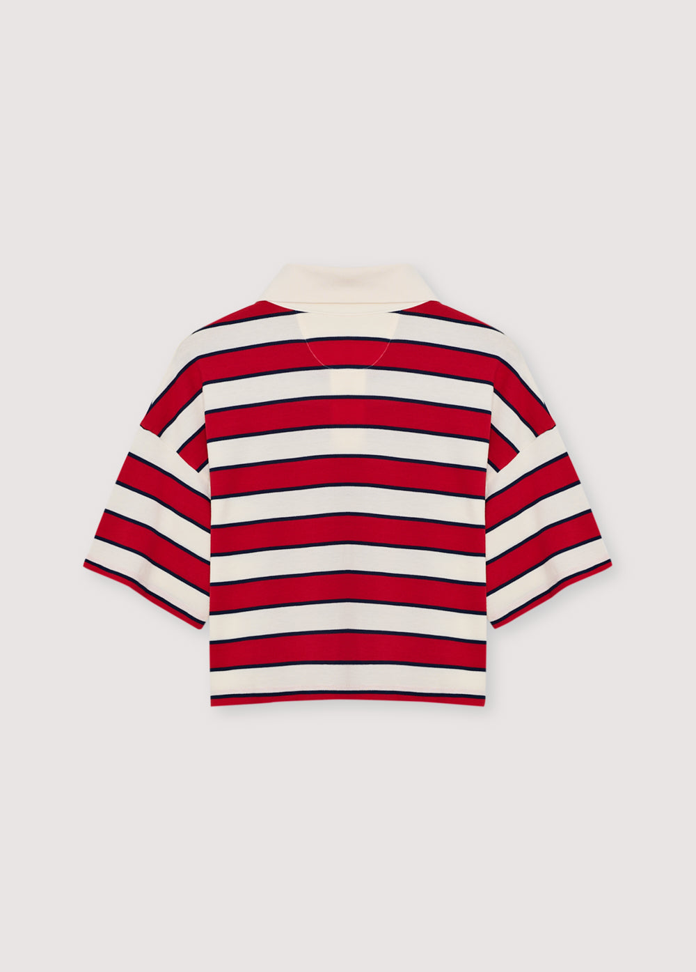 Acacia Woman Polo Tulip Red & Midnight Stripes