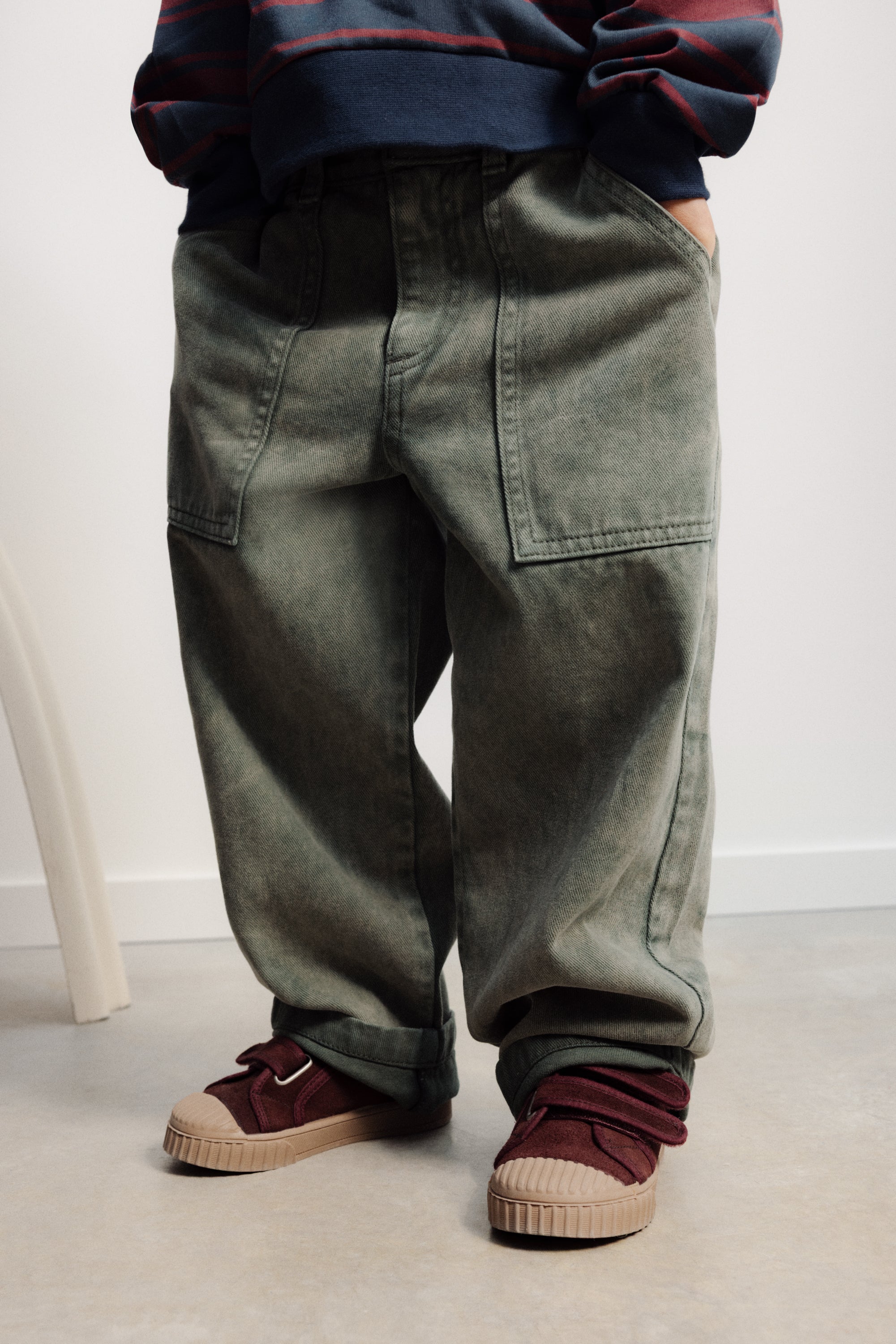 TNS Denim Baggy Pant Tea Leaf