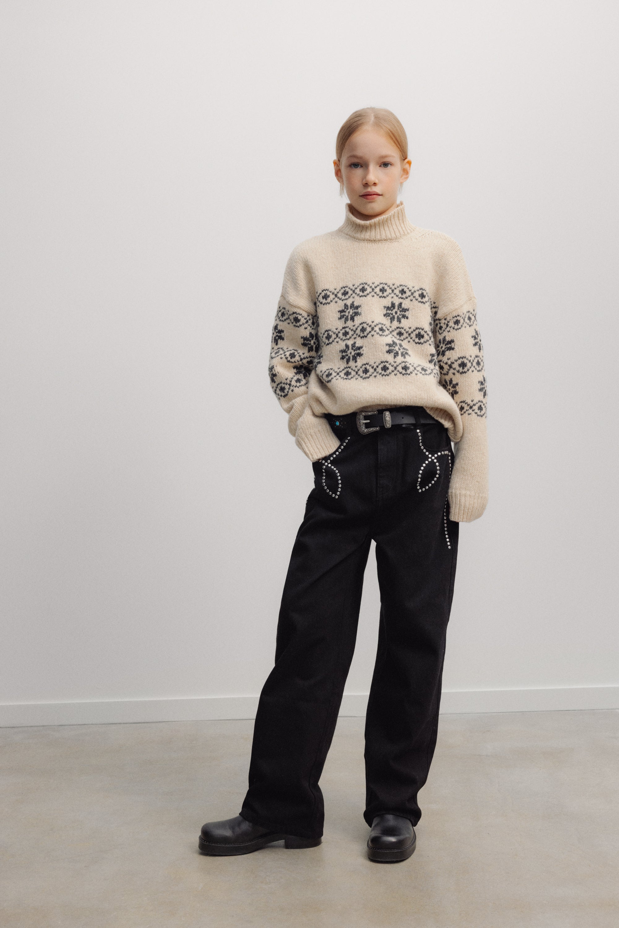 TNS-Denim Teen Nietenhose