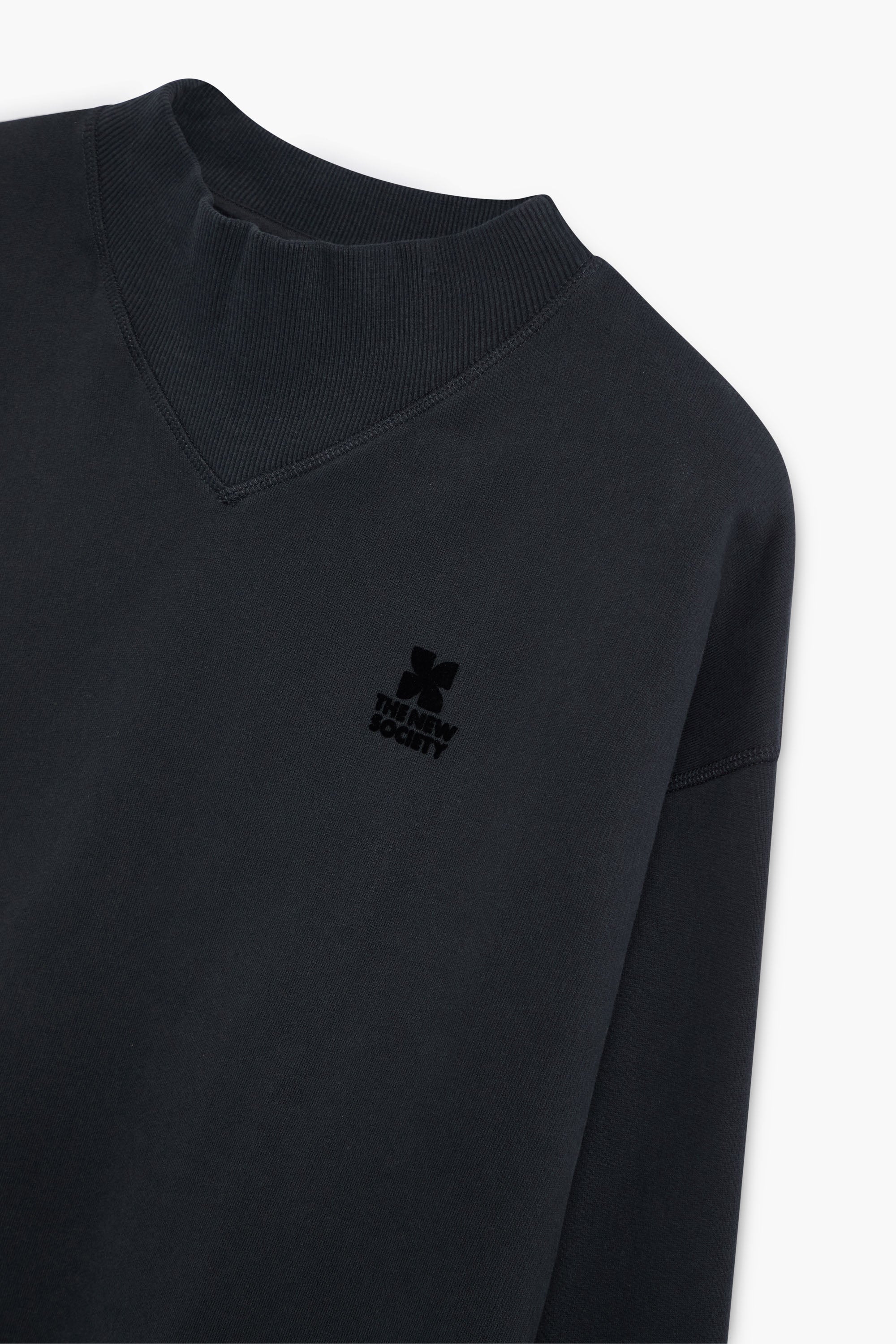 TNS Logo Rib Collar Woman Sweatshirt Moonless Night