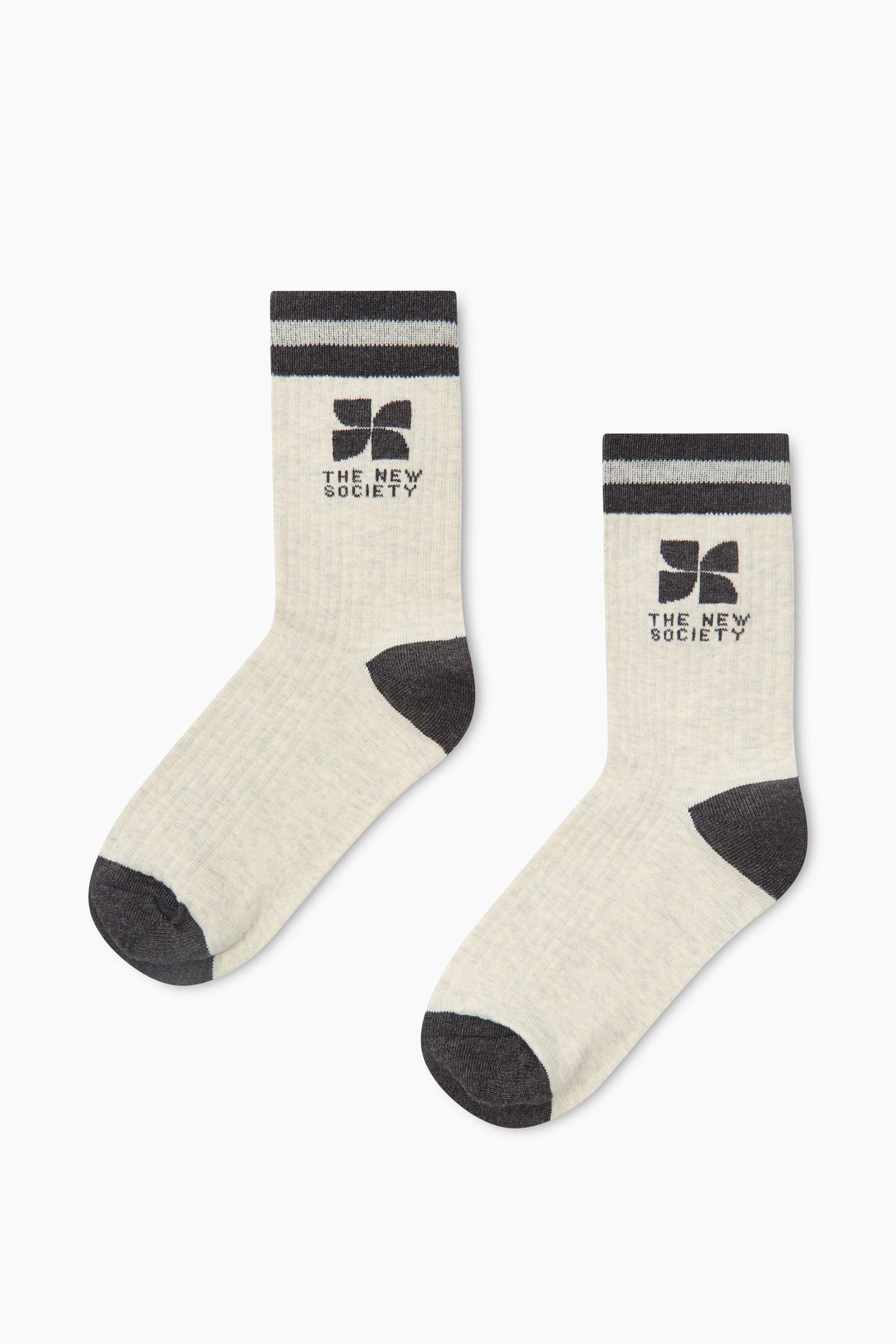 TNS Logo Socks Whisper White Melange