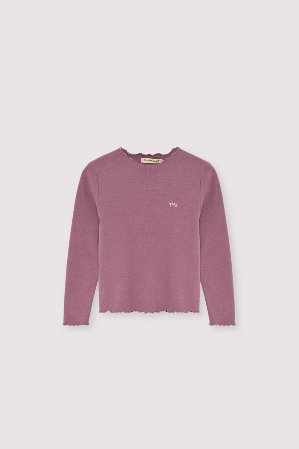 This ribbed t-shirt in a soft Grape Bliss shade showcases a bold leopard print and tone-on-tone baby overlock finishes for a refined look.