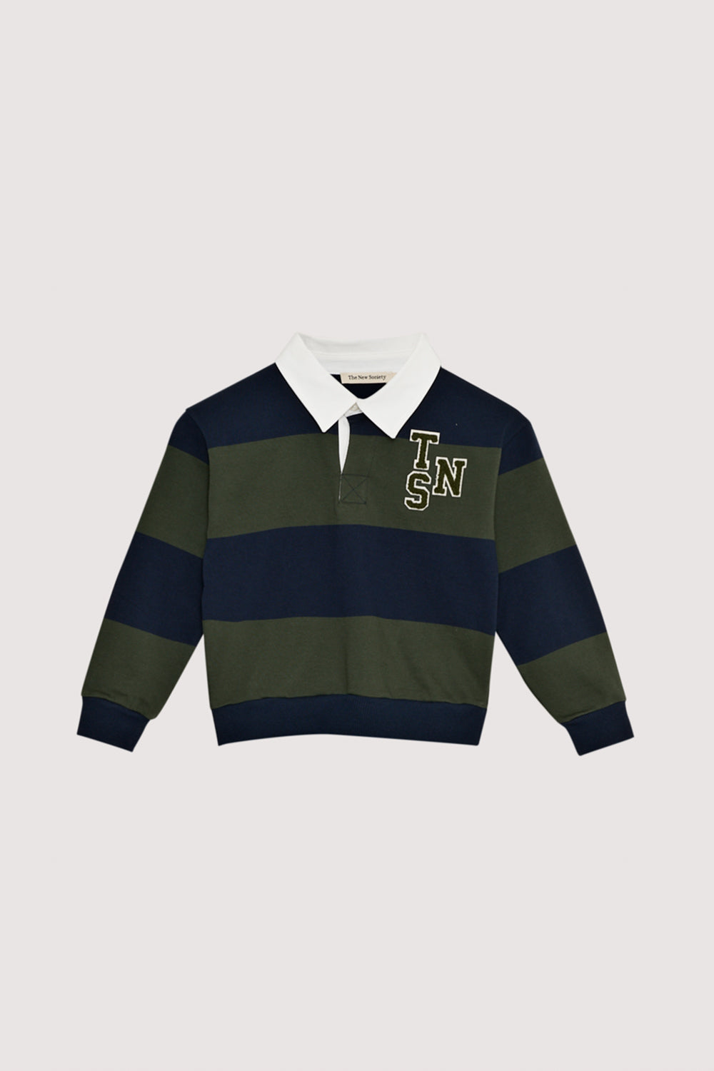 Bicolor striped polo thick jersey with a contrasting collar in twill fabric. It features a TNS terry patch on the chest.