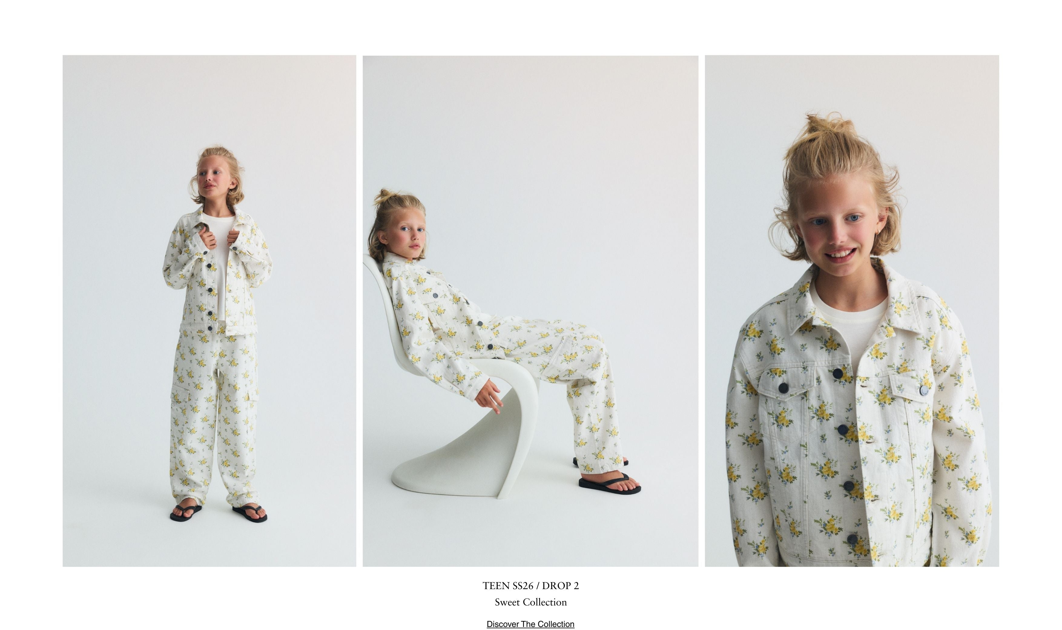 Teen wearing coordinated separates from The New Society latest collection.