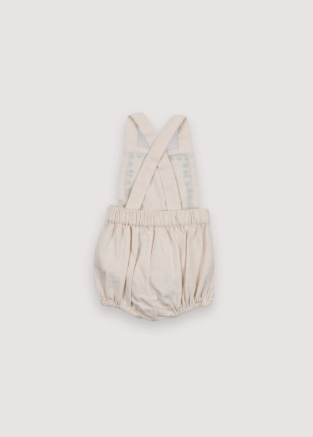 Malva Baby Romper Flower Embroidery Natural Denim