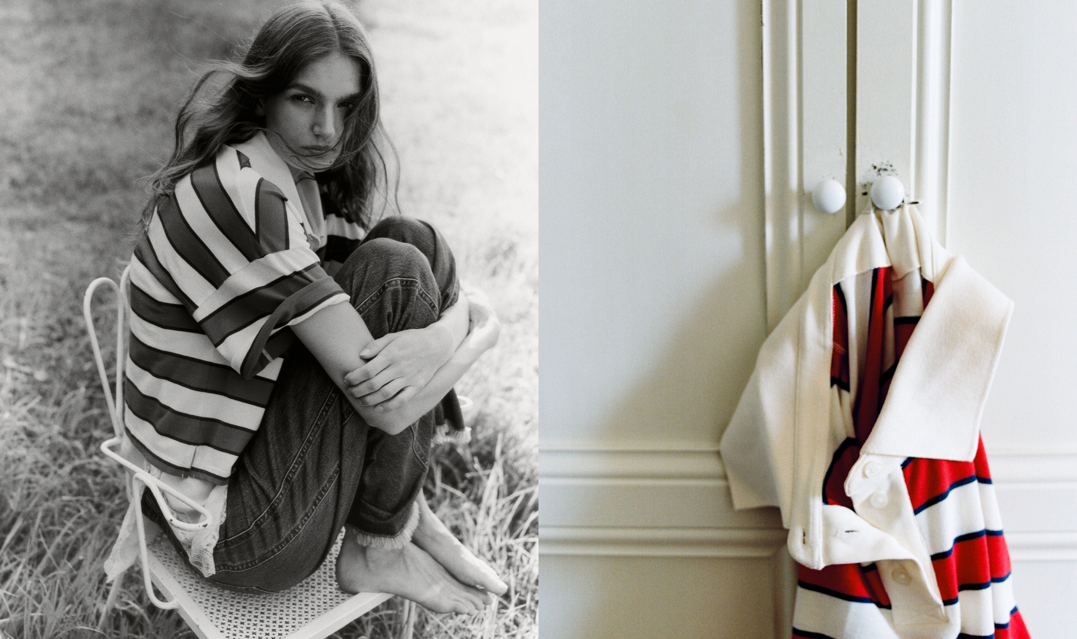 Cropped polo crafted in soft piqué fabric, featuring contrasting stripes and a structured twill collar. Finished with a new branded embroidery on the chest, this best-seller combines refined style with everyday comfort.