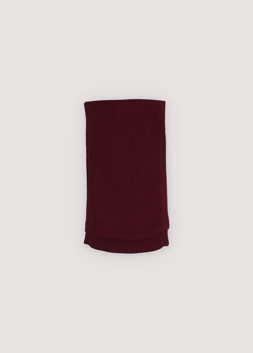 Long ribbed cashmere scarf, paired with the matching beanie.