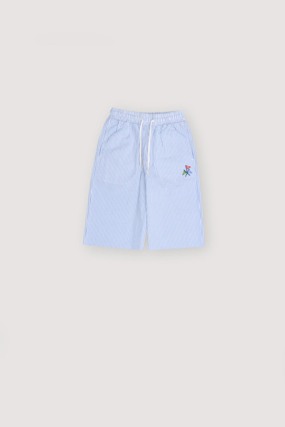 아몬드 버뮤다 비스타 블루 시어서커 ​​스트라이프