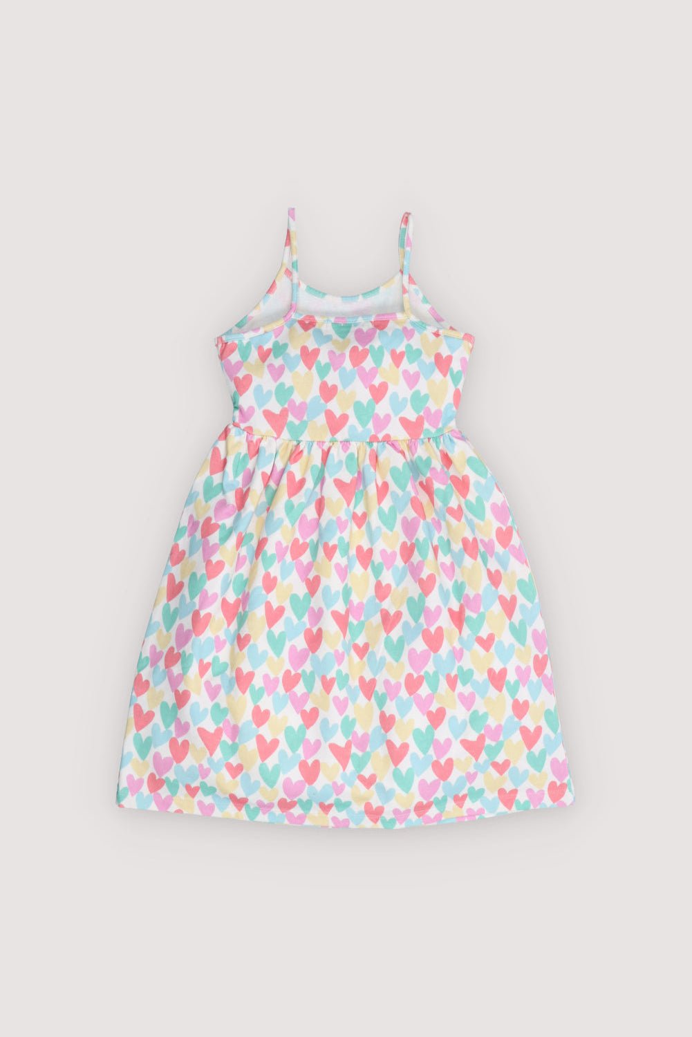 Dress crafted in fine, soft cotton elastane terry, featuring a fun and colourful heart print.