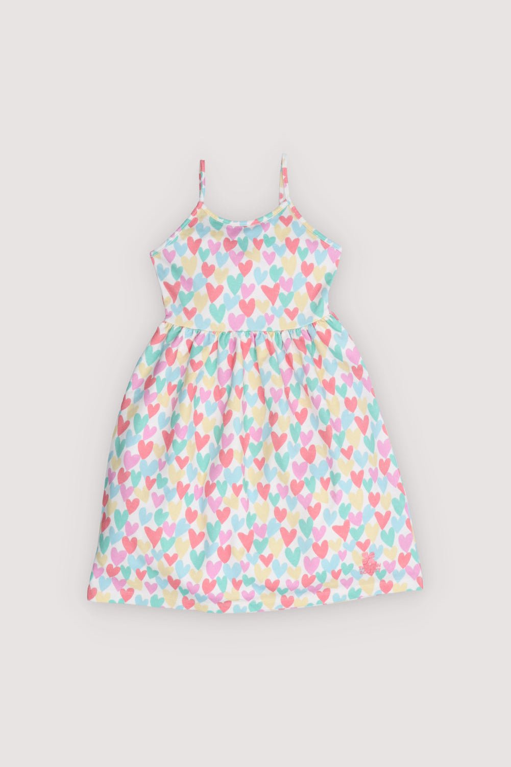 Dress crafted in fine, soft cotton elastane terry, featuring a fun and colourful heart print.