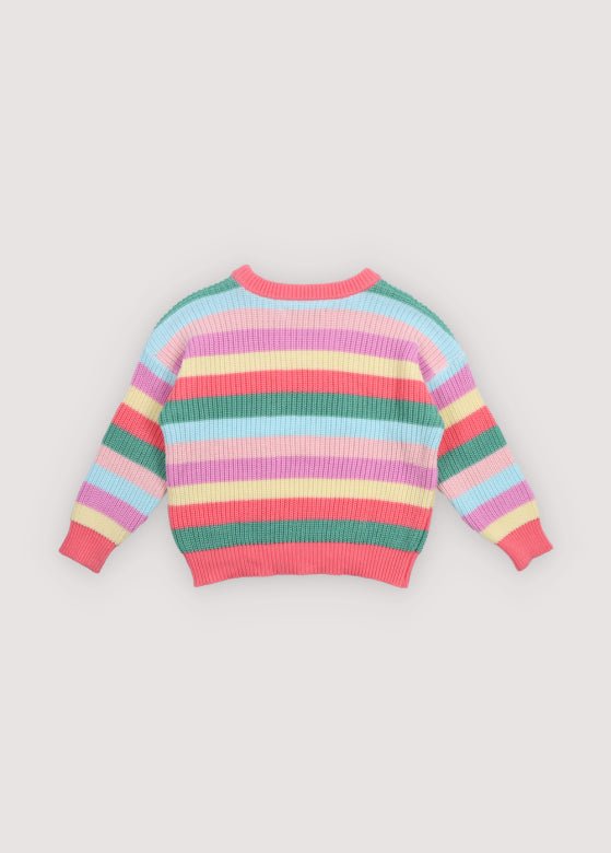 Canela Jumper Flamingo Pink Multicolor Stripes_SamplingJumper