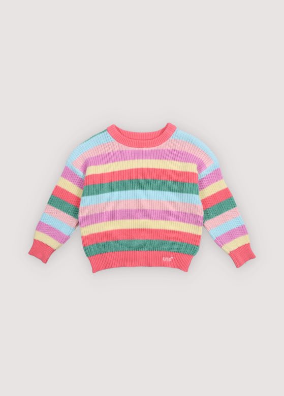 Canela Jumper Flamingo Pink Multicolor Stripes_SamplingJumper