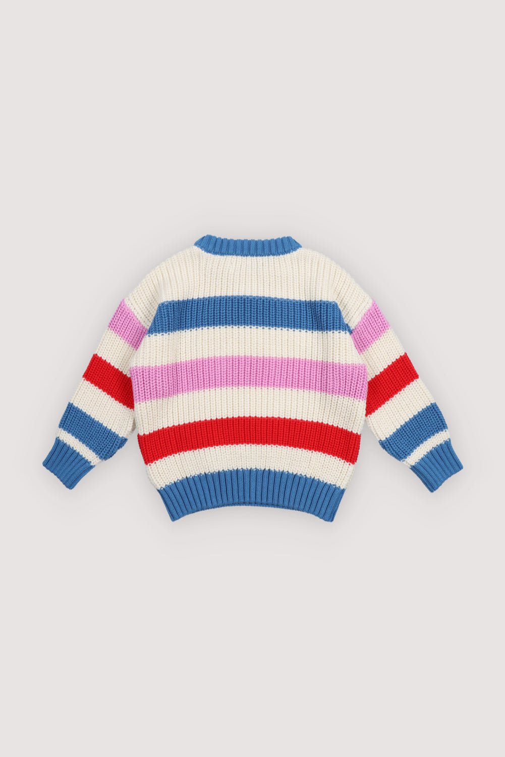 Our classic striped cotton knit featuring fresh summery colors and a charming embroidered logo detail on the chest