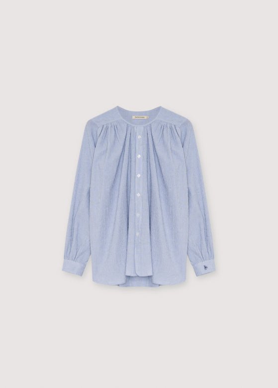 Cloe Woman Shirt Summer Midnight Pinstripes_Samplingshirt