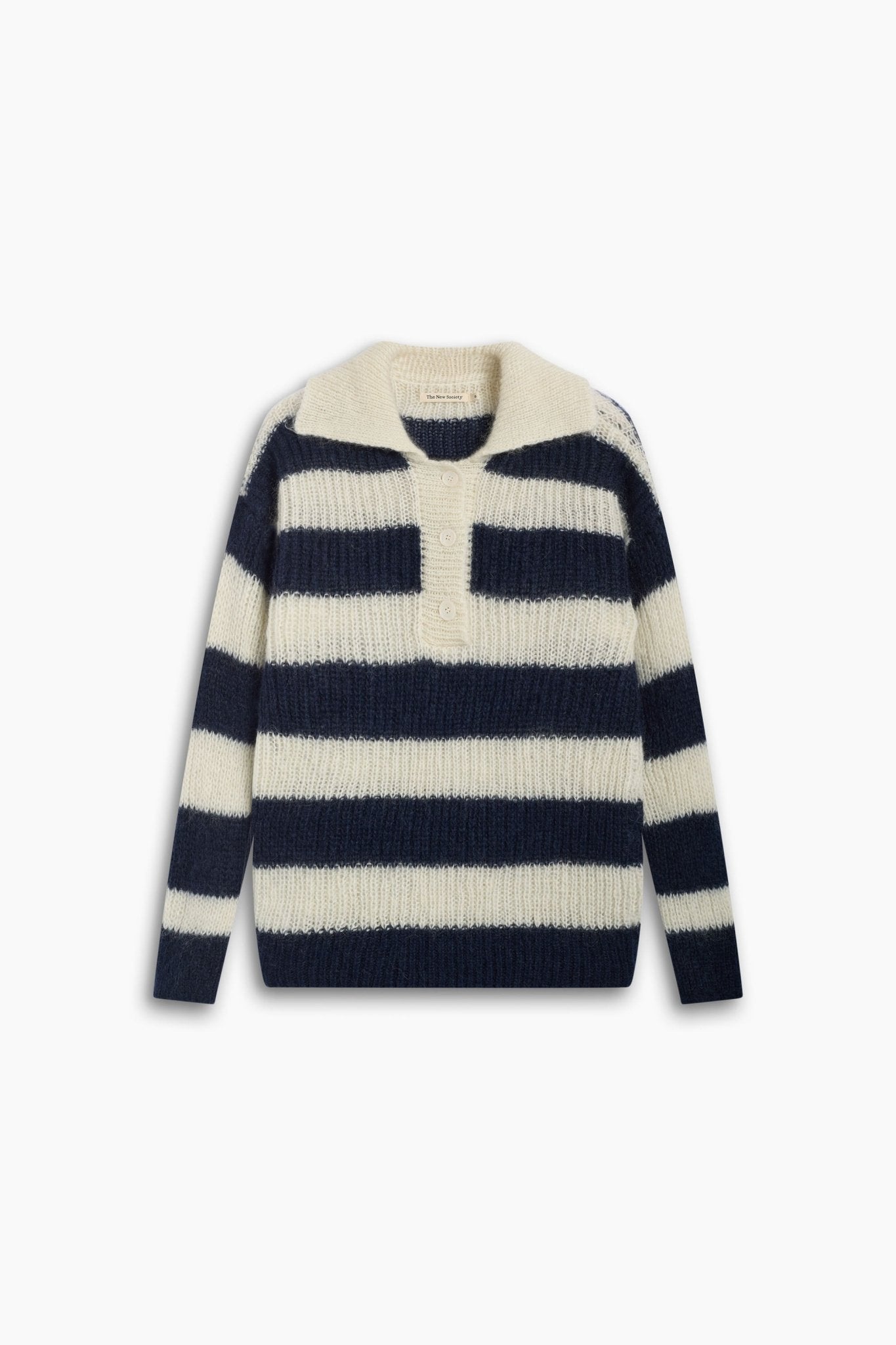 Ellie Woman Polo Black Iris Stripe