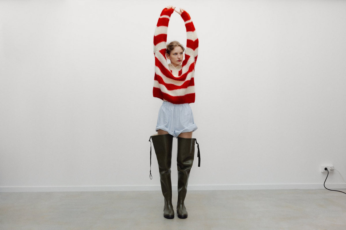 Ellie Woman Polo Chinese Red StripeJumper