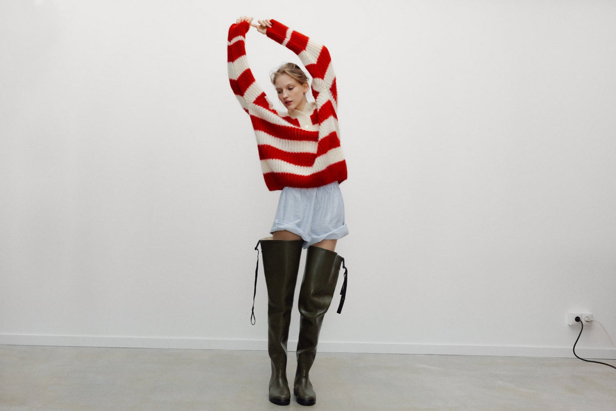 Ellie Woman Polo Chinese Red StripeJumper