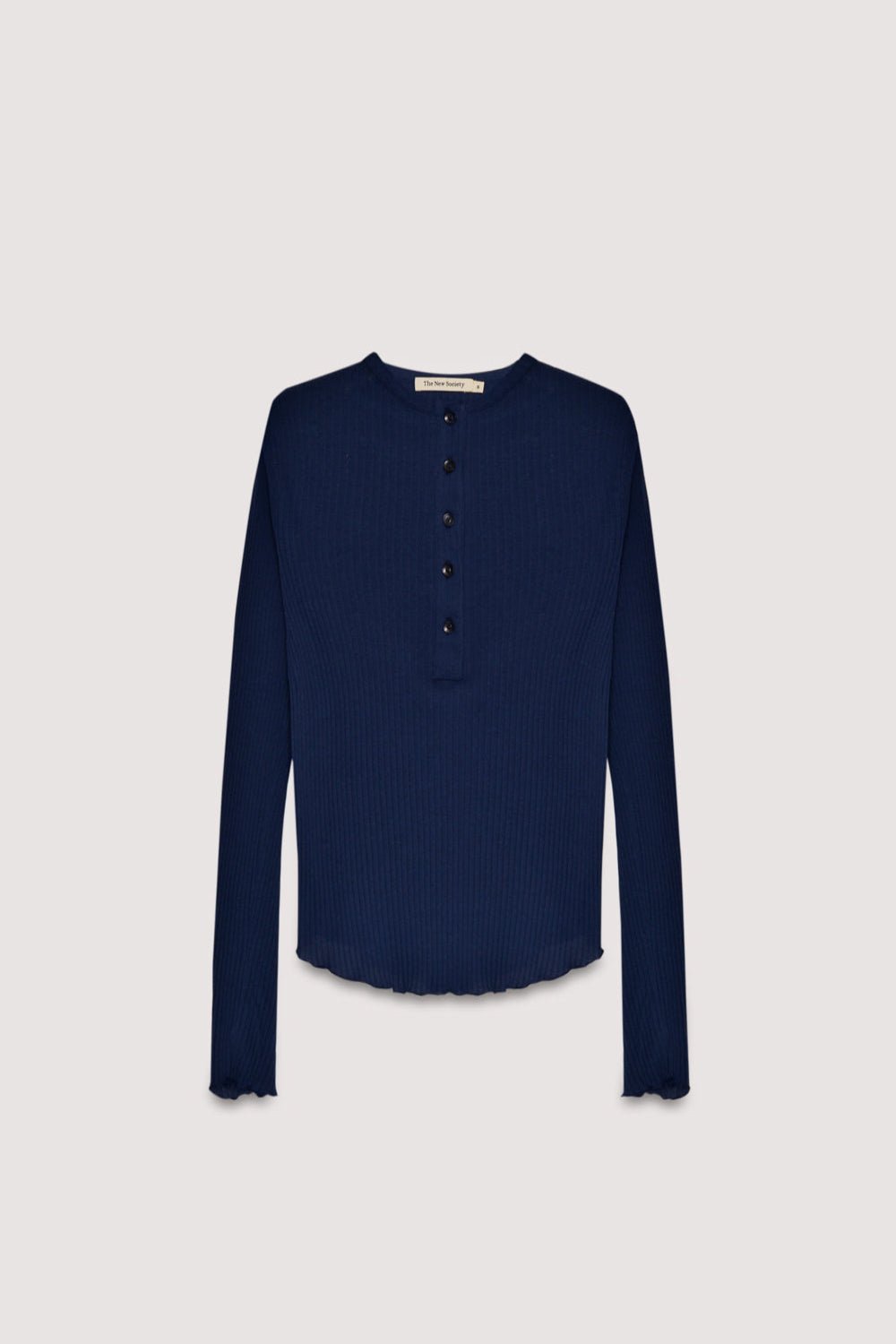 T-shirt slim en coton côtelé, avec col et patte de boutonnage côtelés, doté de boutons ton sur ton.