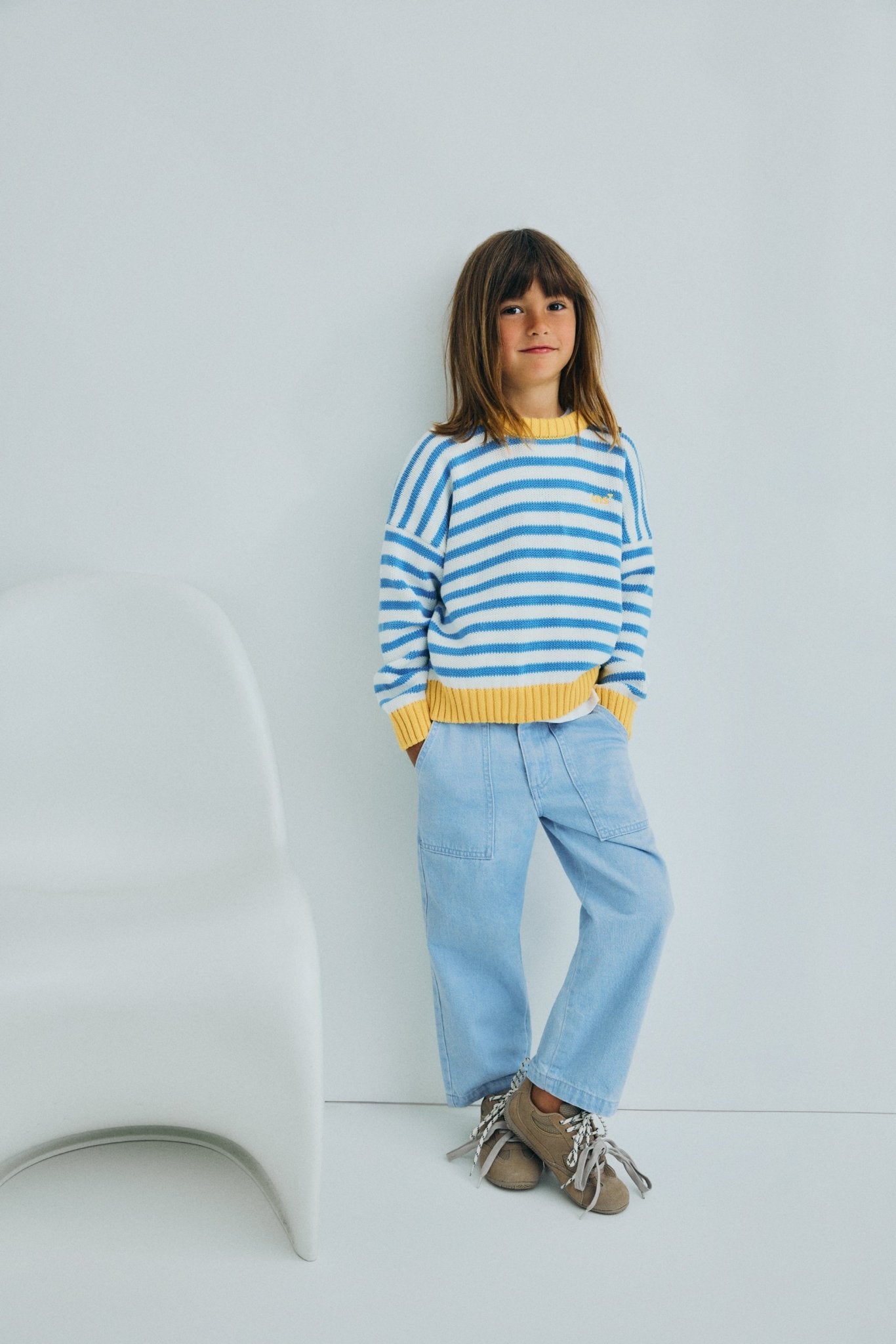 Ingwer-Hose aus hellem Denim