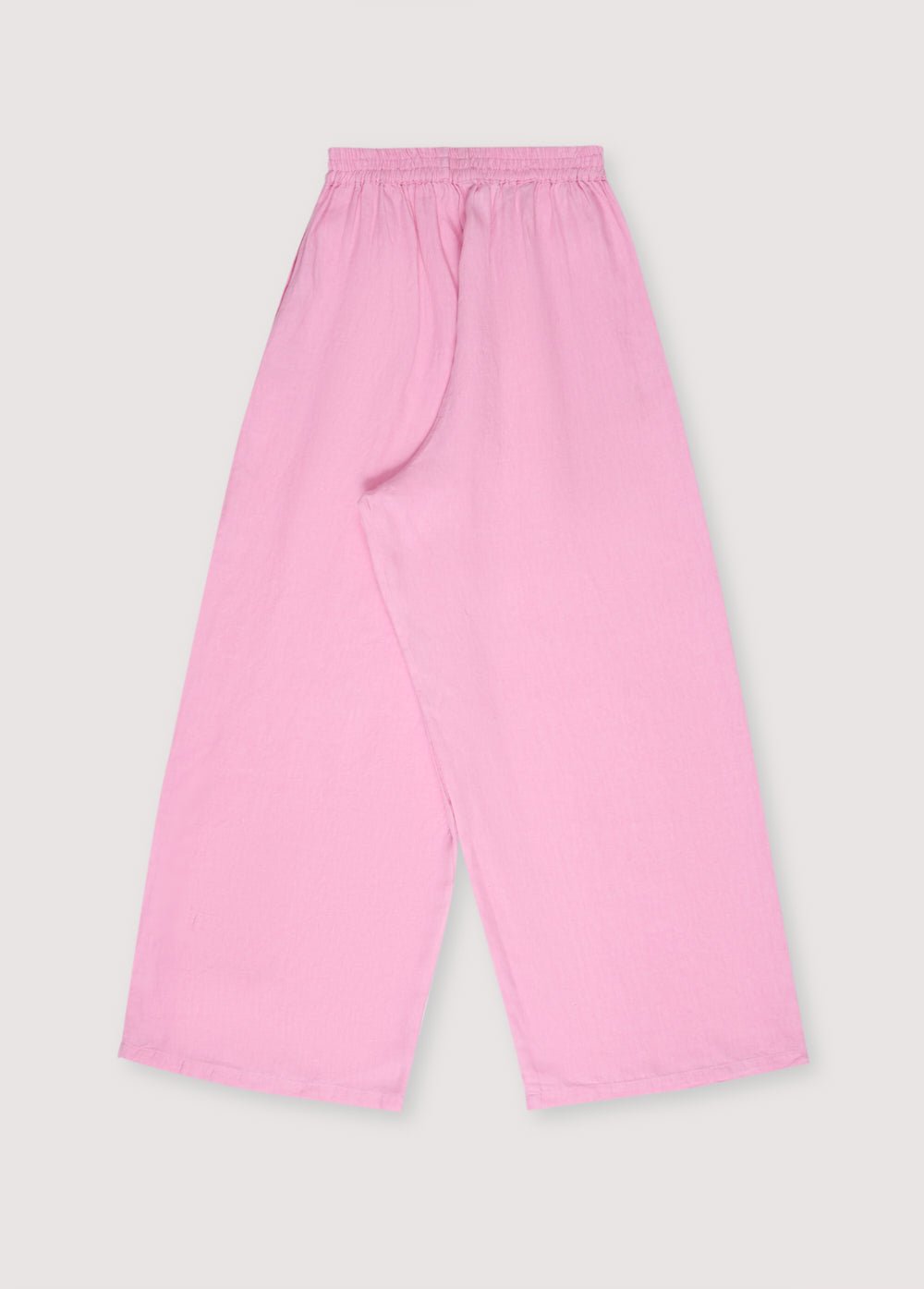 Hera Woman Palazzo in 100% linen, available in three colors: navy, hibiscus, and palm. Perfect for the total look with the top. Straight-leg pants with elastic waistband and adjustable fabric drawstring.