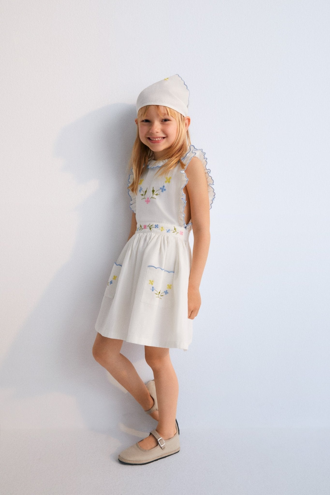 hermione dress Hermione Embroidered Pinafore Dress – Elegant Kids Dress Powder Blue / 3Y main image 1