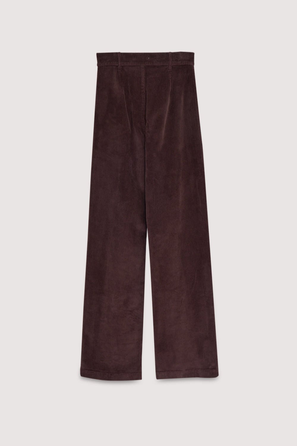 Pantalon en velours marron sur fond gris clair