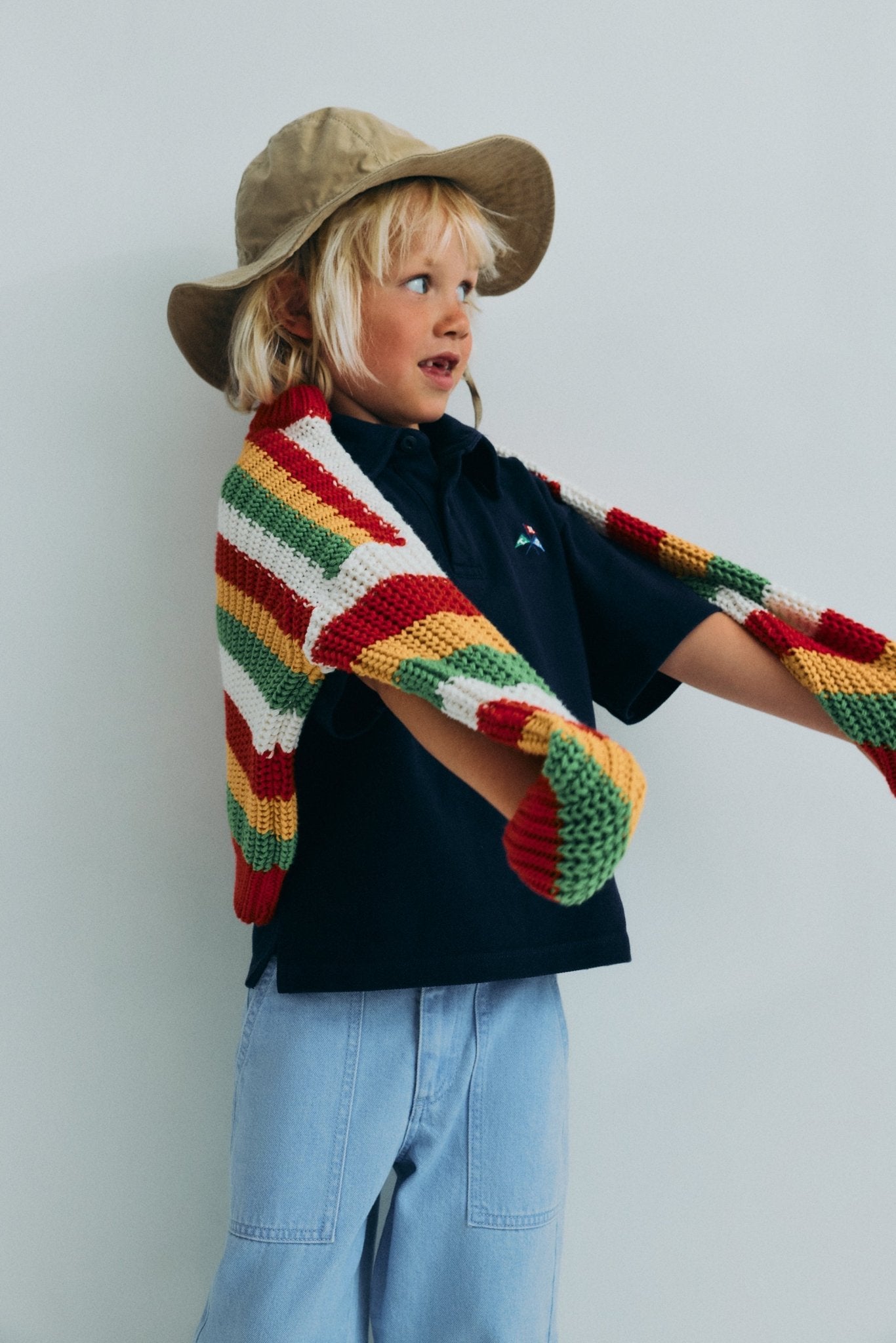 Lantana Jumper Tulip Red Knit Stripes