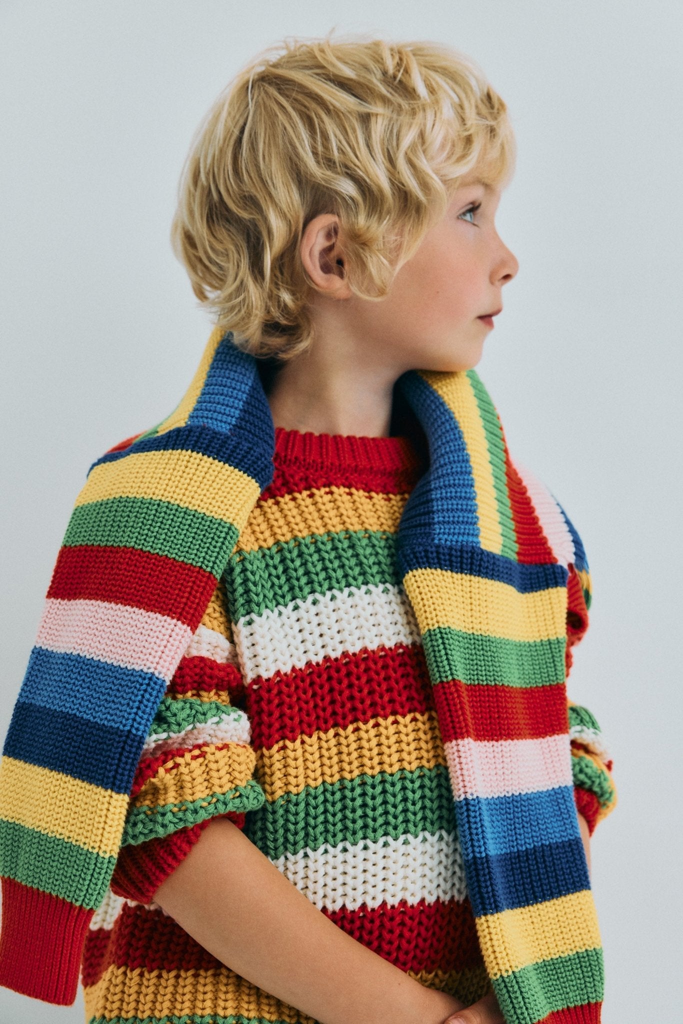 Lantana Jumper Tulip Red Knit Stripes