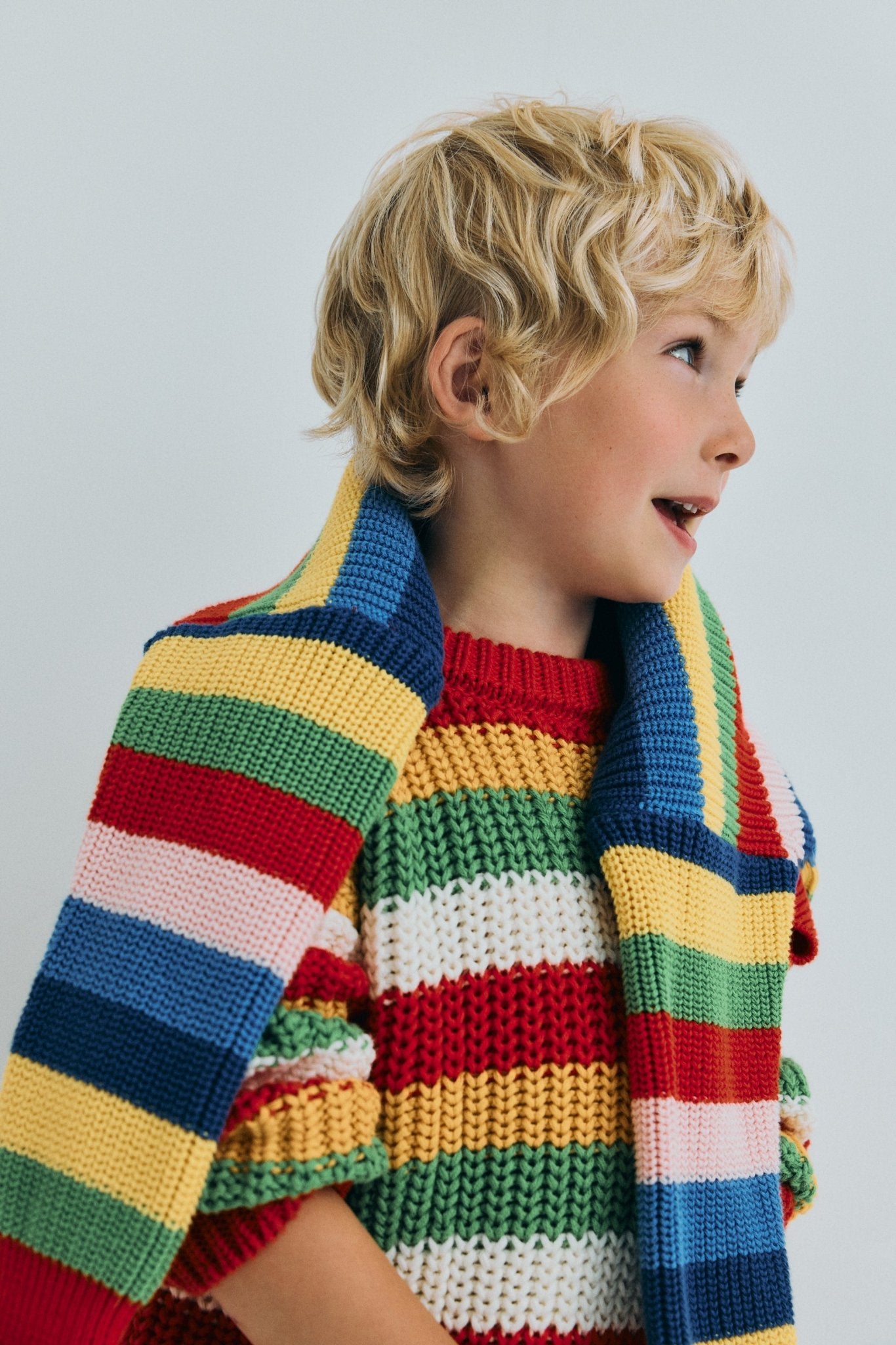 Lantana Jumper Tulip Red Knit Stripes